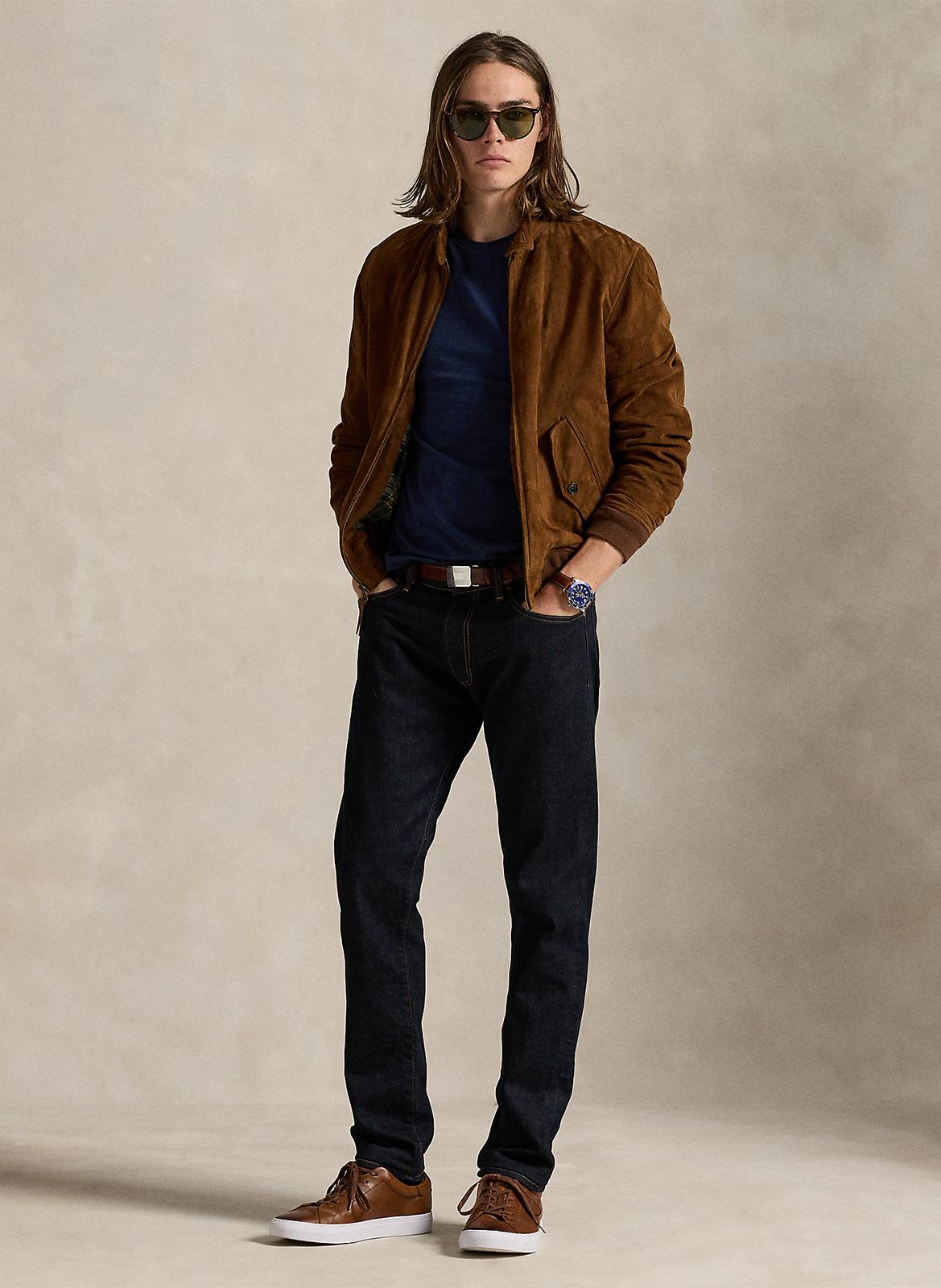 Slim-fit round-neck cotton T-shirt POLO RALPH LAUREN Blue