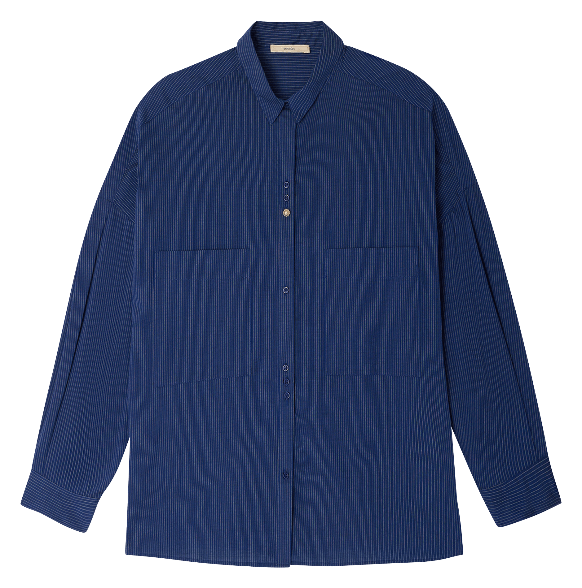 Loose-fit striped cotton shirt SESSUN Blue