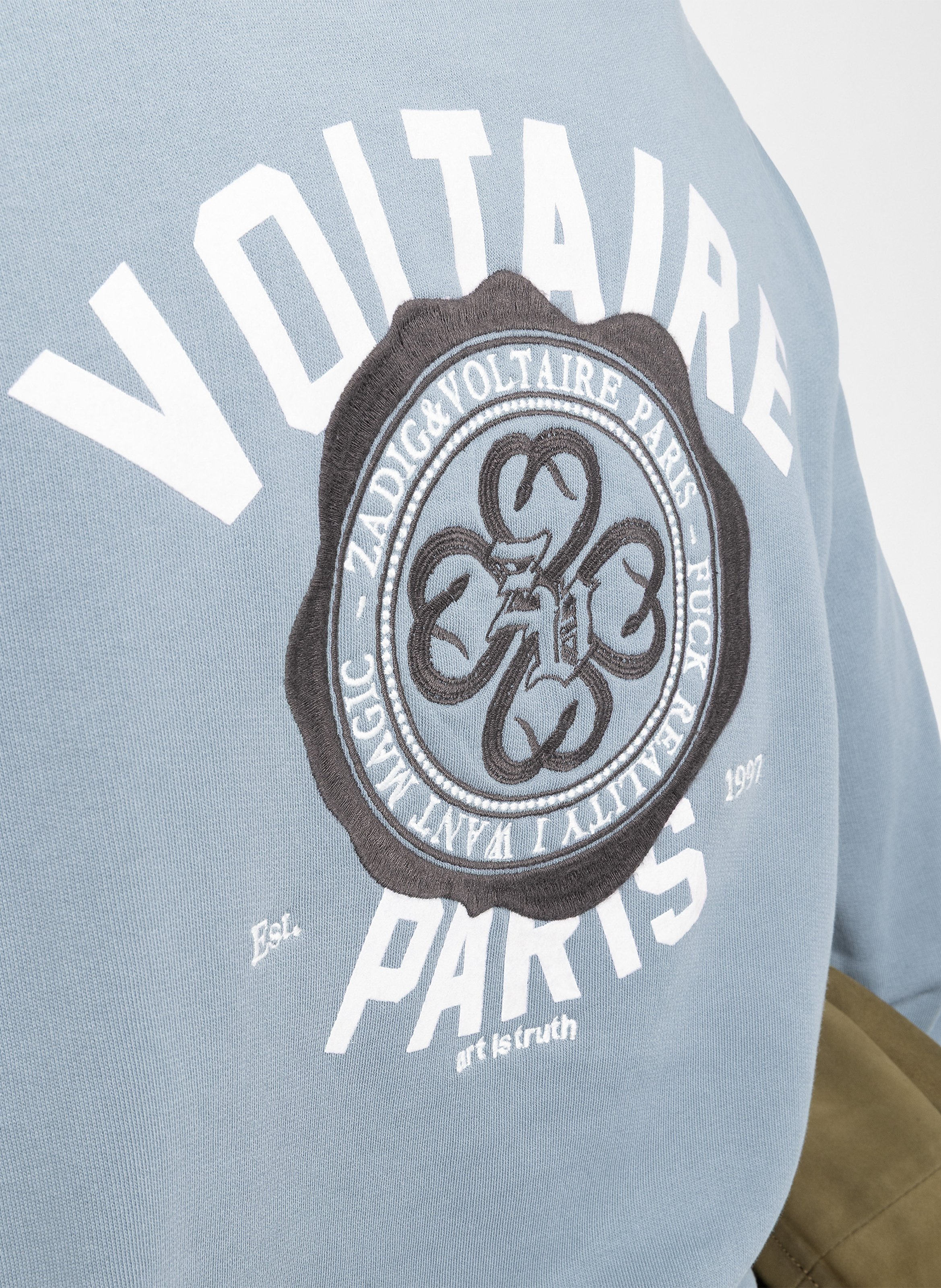 Straight-cut cotton round-neck sweater ZADIG&VOLTAIRE Blue