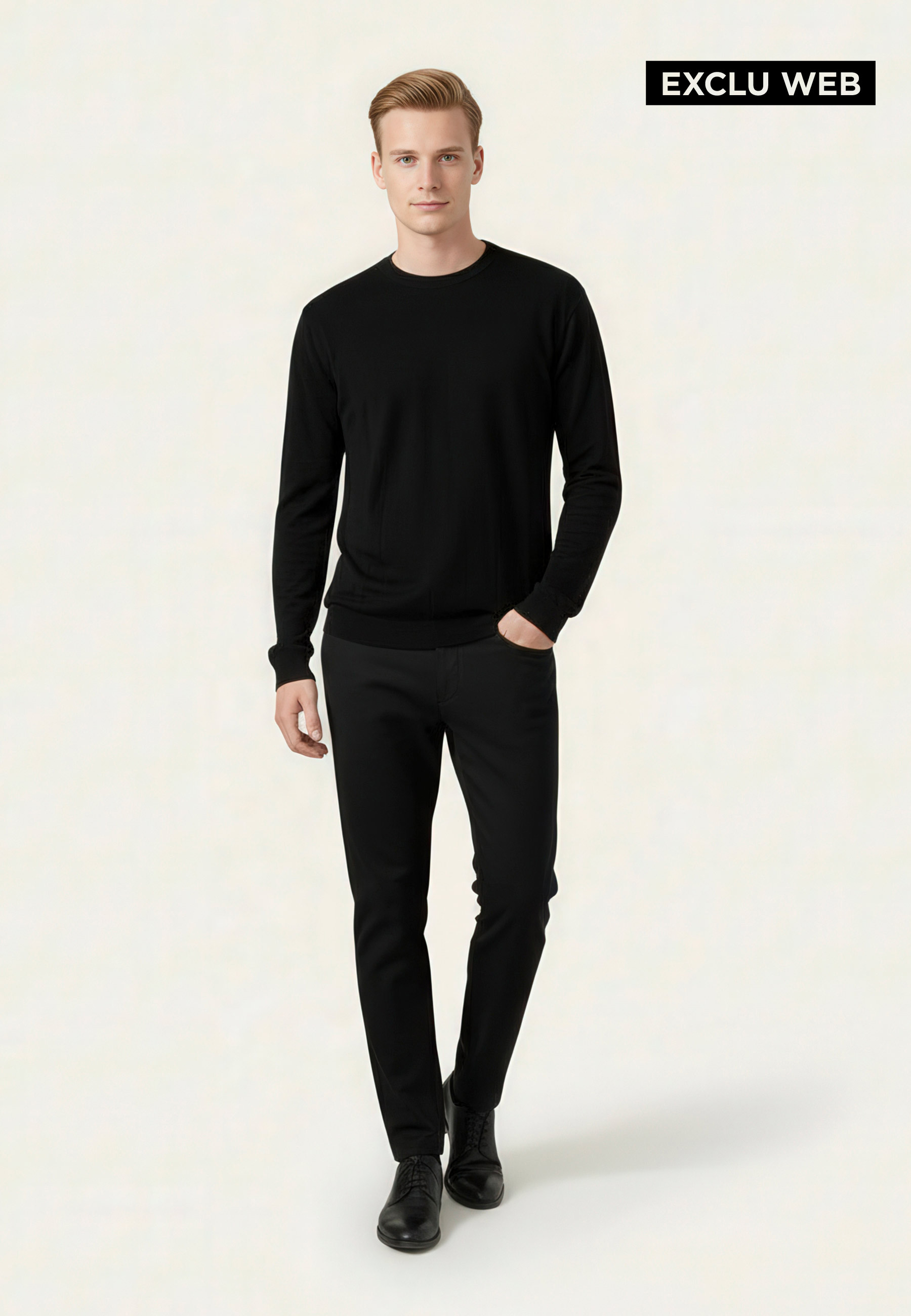 Round-neck wool and silk sweater MAISON MONTAGUT