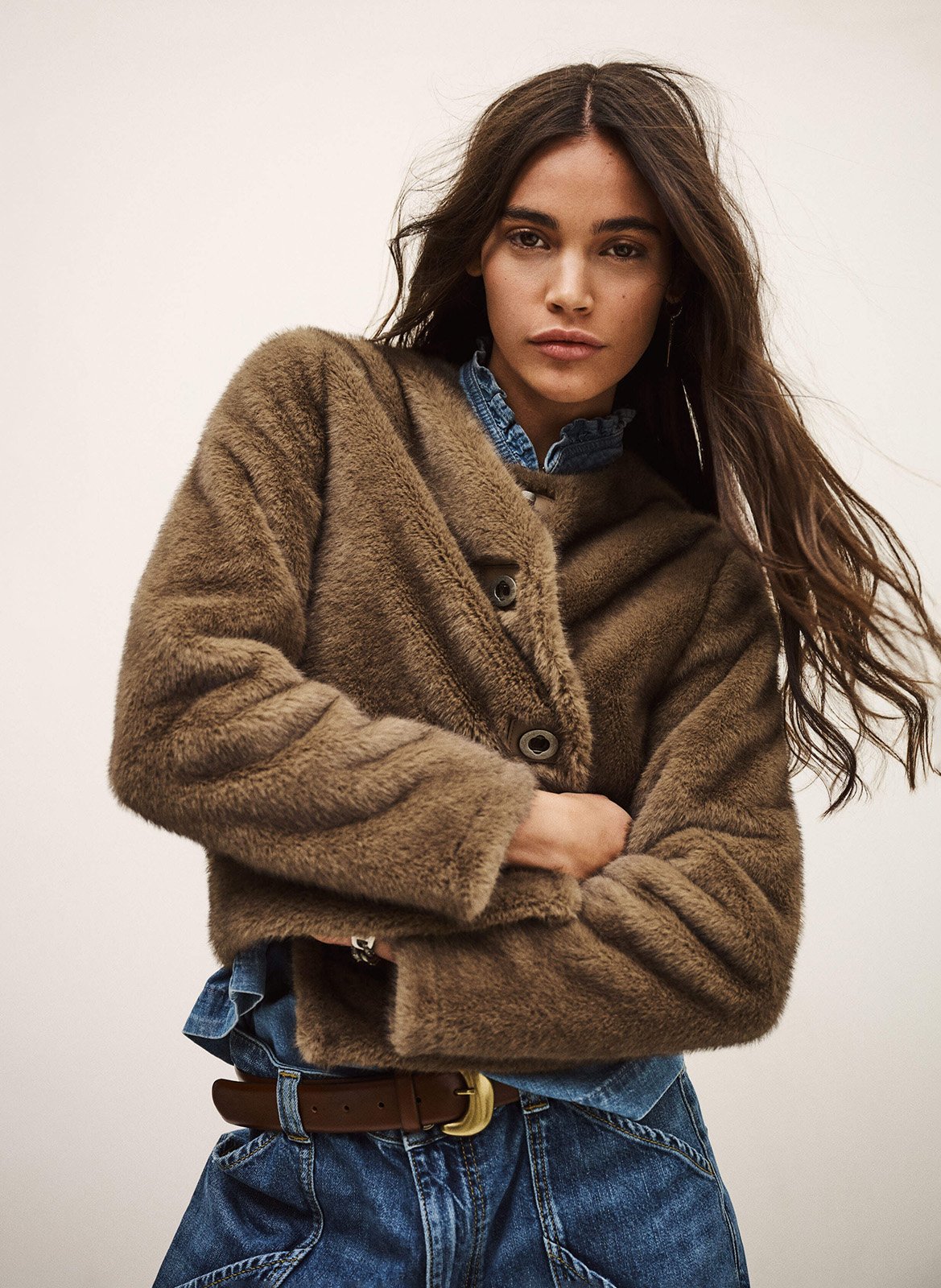 Round-neck coat BA&SH Brown