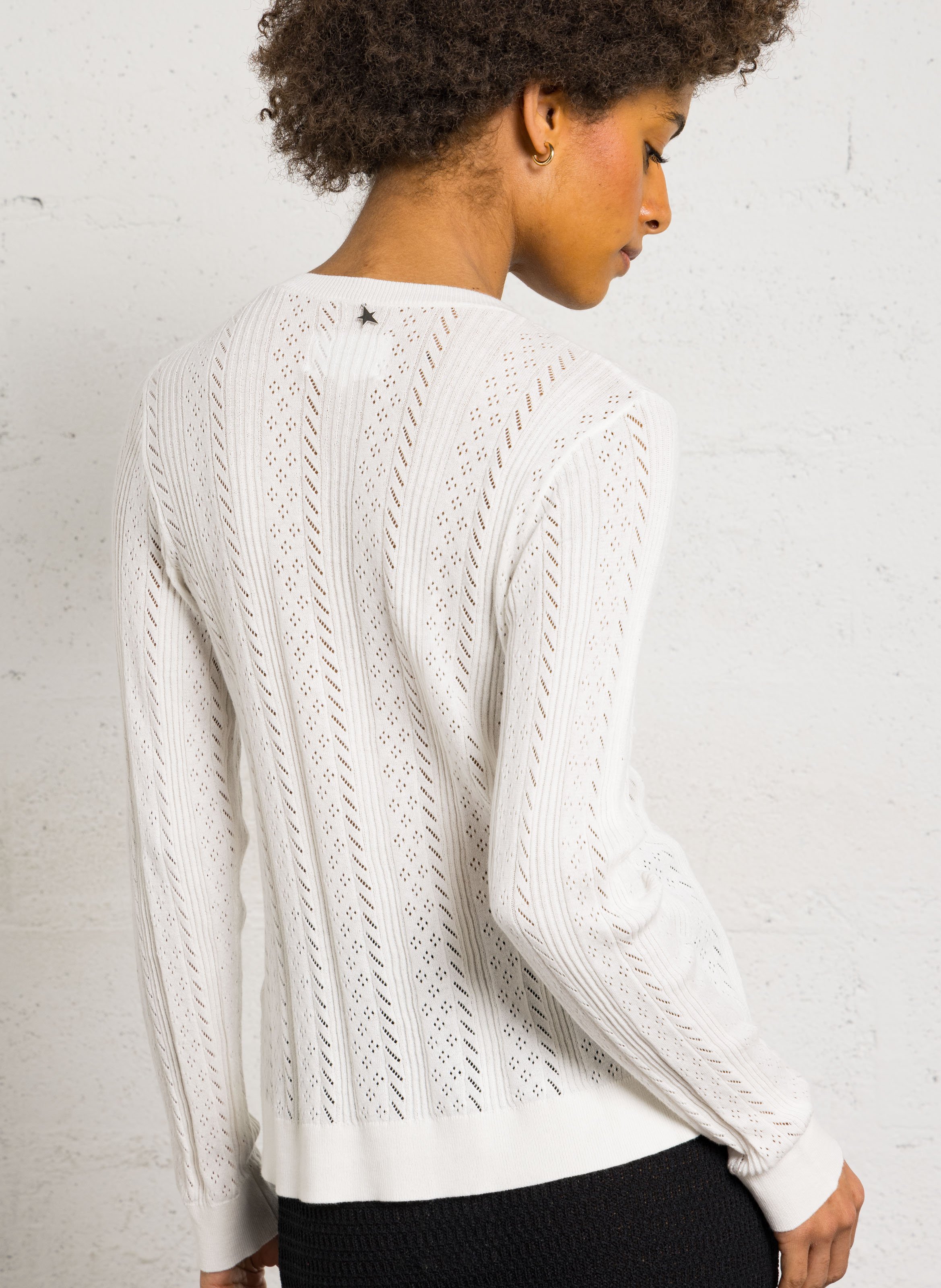 Eng anliegendes Rundhals-Cotton-Shirt SUD EXPRESS Beige