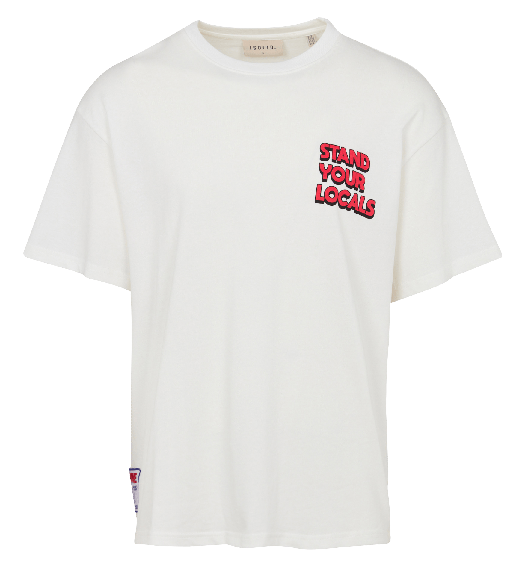 Baumwoll-Pullover mit Rundhalsausschnitt SOLID Weiss