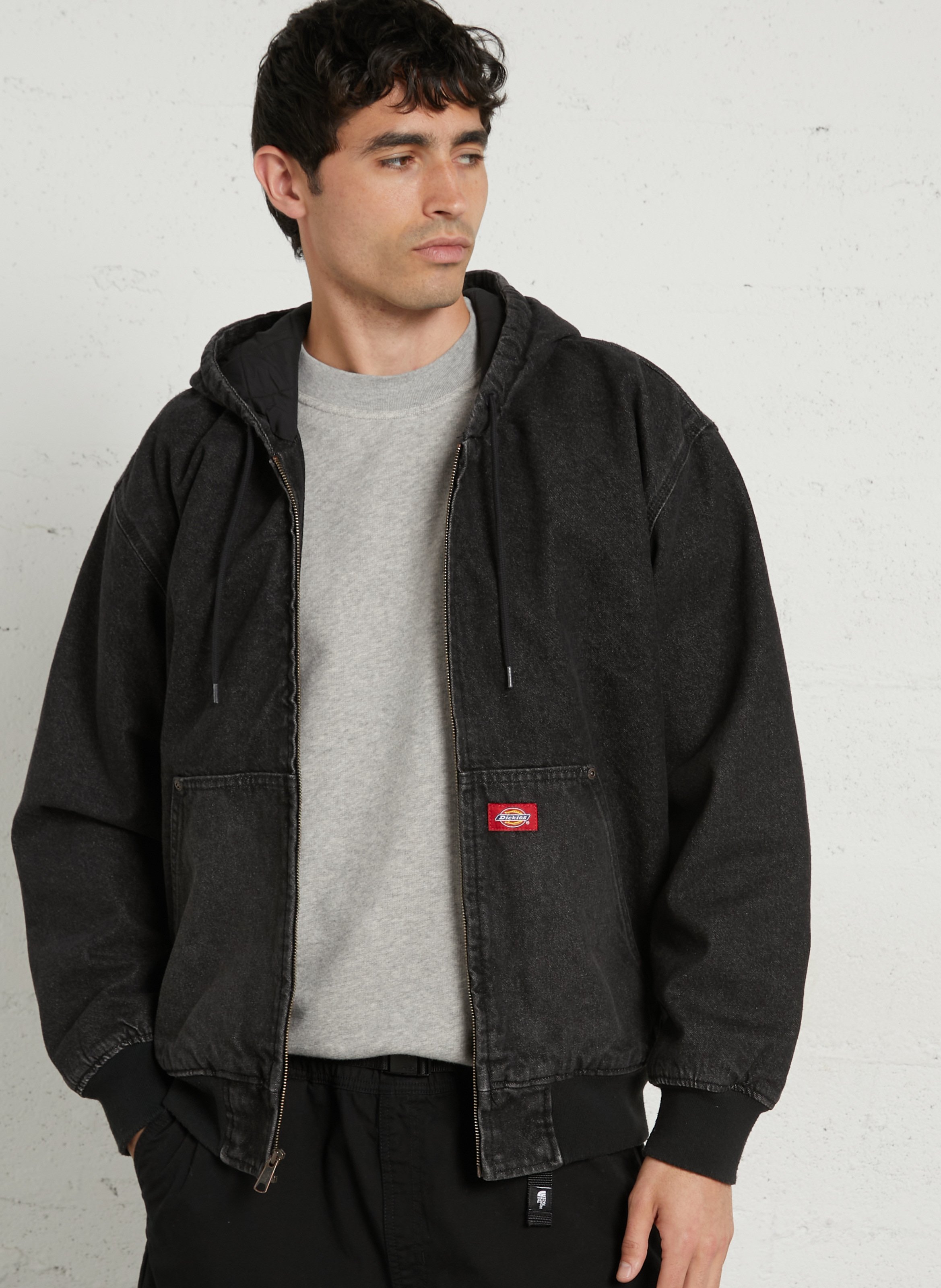 Blouson en denim à capuche DICKIES Schwarz