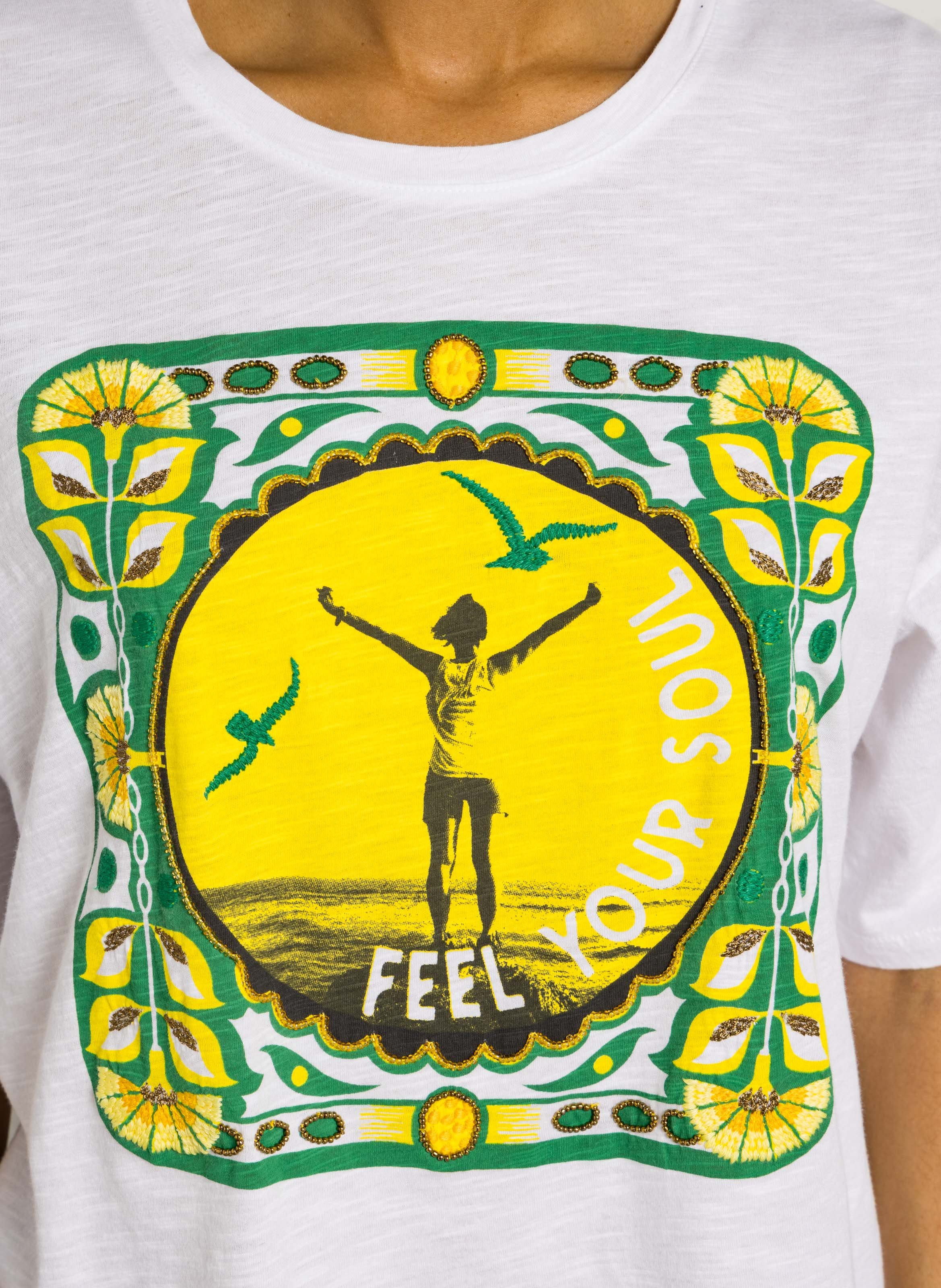 Round-neck organic cotton T-shirt LEON & HARPER White