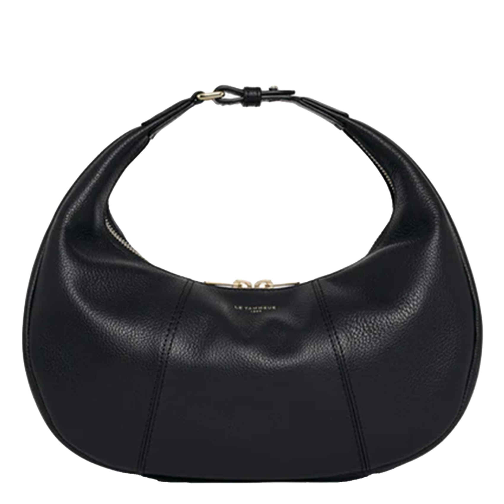 Petit sac hobo zippé en cuir grainé LE TANNEUR