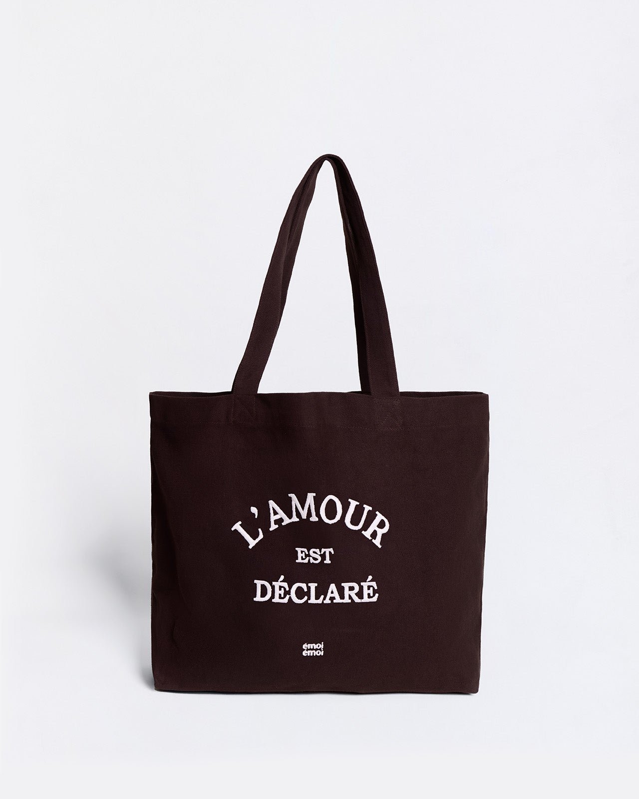 Embroidered tote bag "Love is Declared" EMOI EMOI Brown