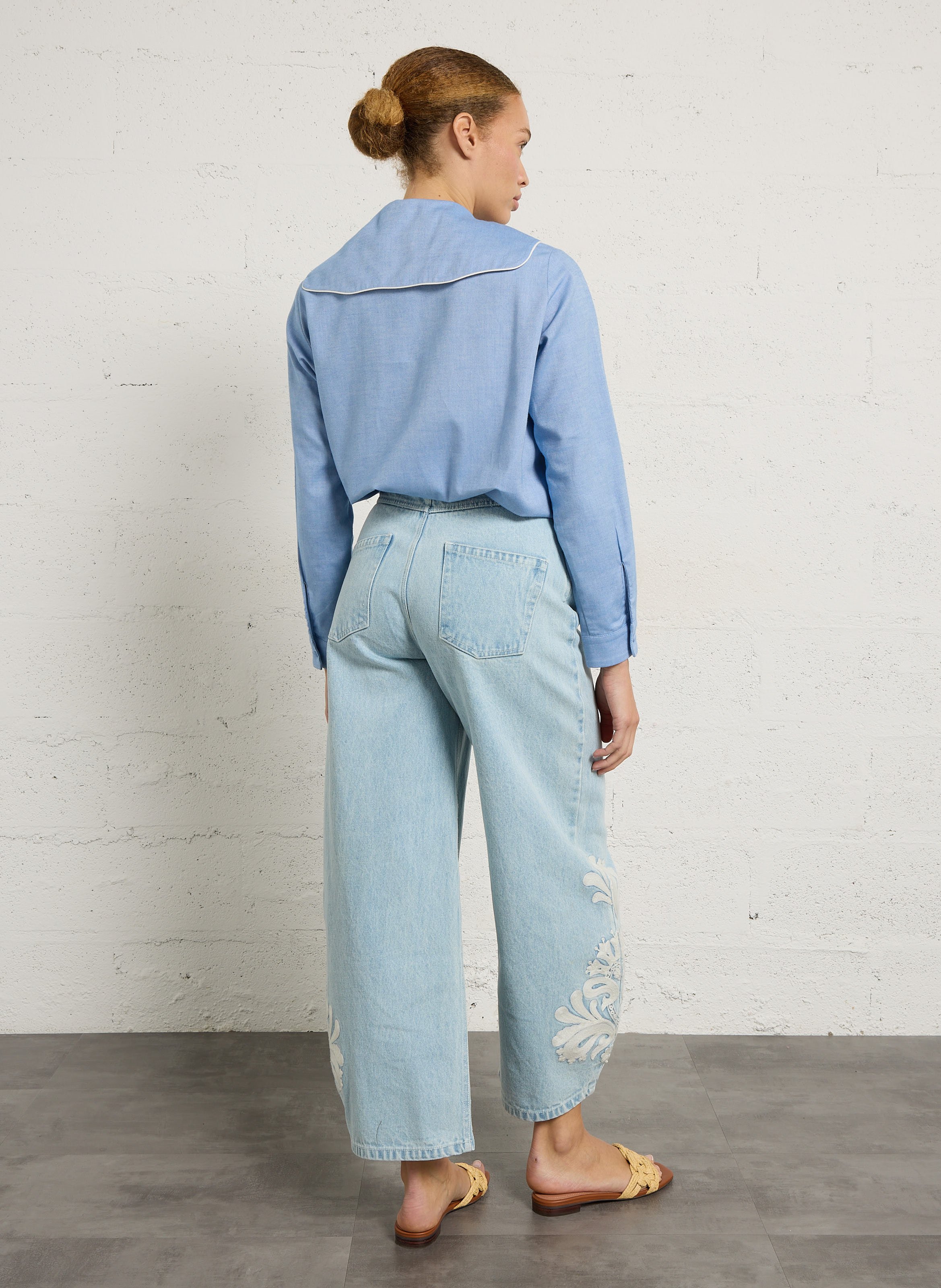 Capri - Einfarbige Oversize-Bluse ELISE CHALMIN Blau