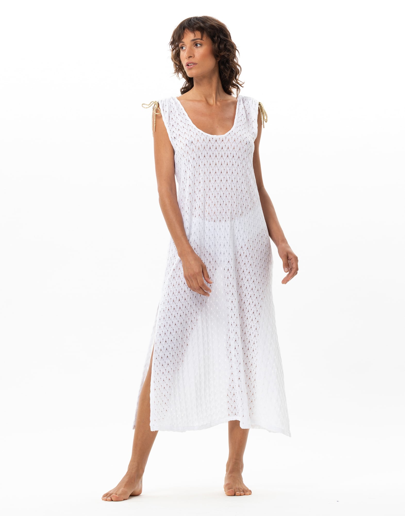 Open-work knit dress LE CHAT White