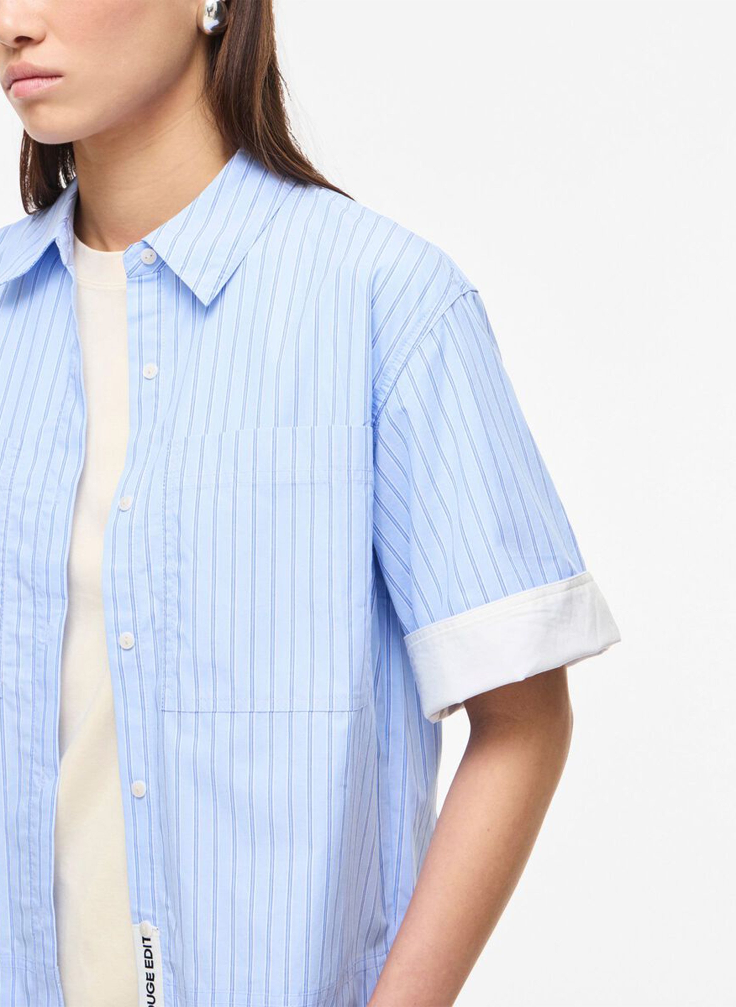 Chemise oversize en coton ROUGE EDIT Bleu