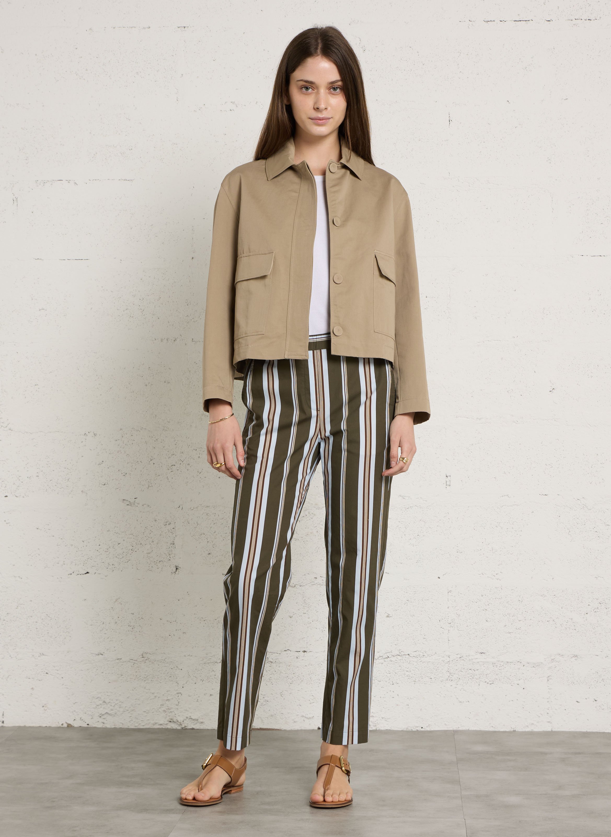 Vetse col classique en coton mélangé DIEGA Marron