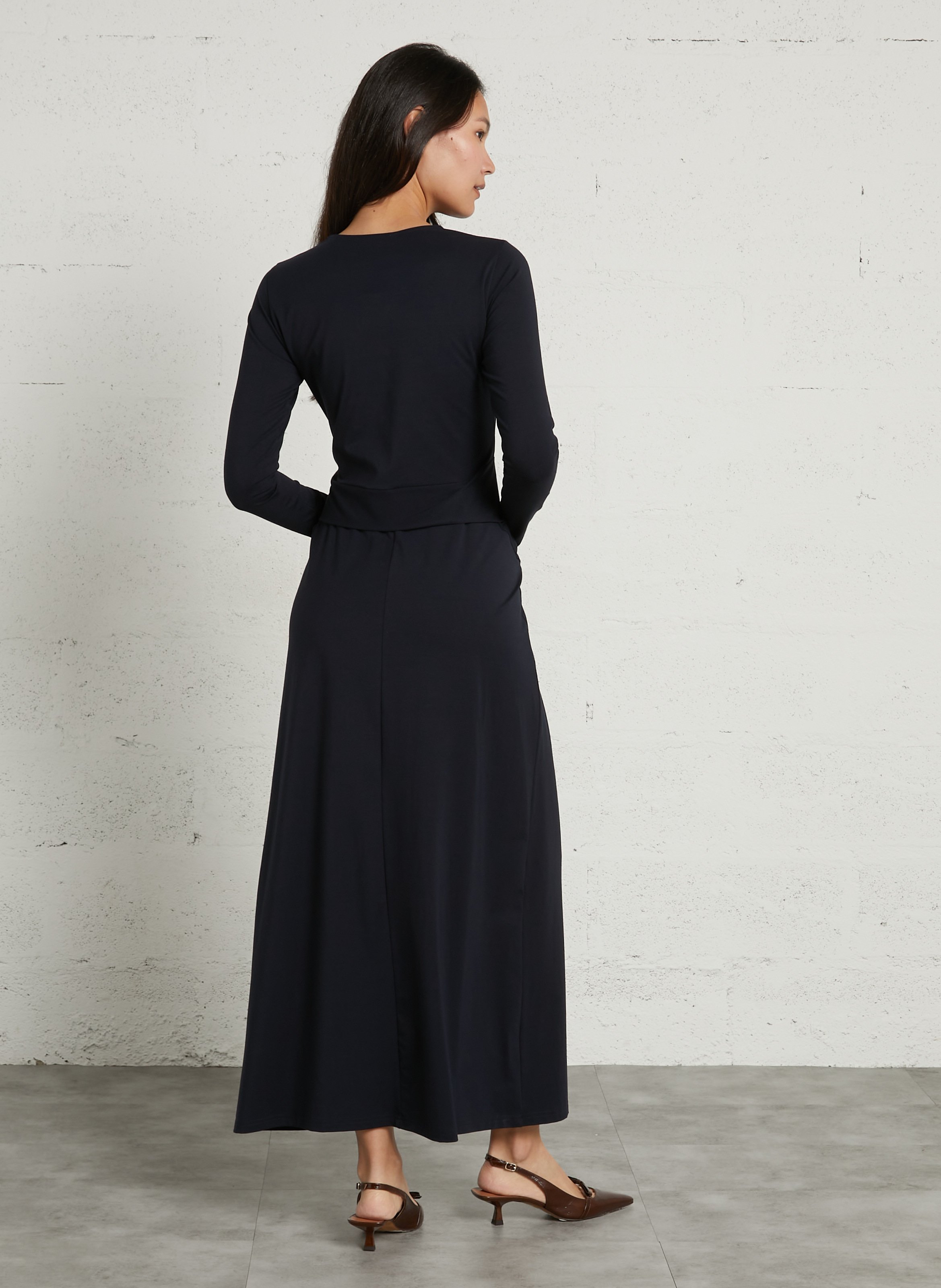 Robe longue en coton mélangé SUNCOO Bleu