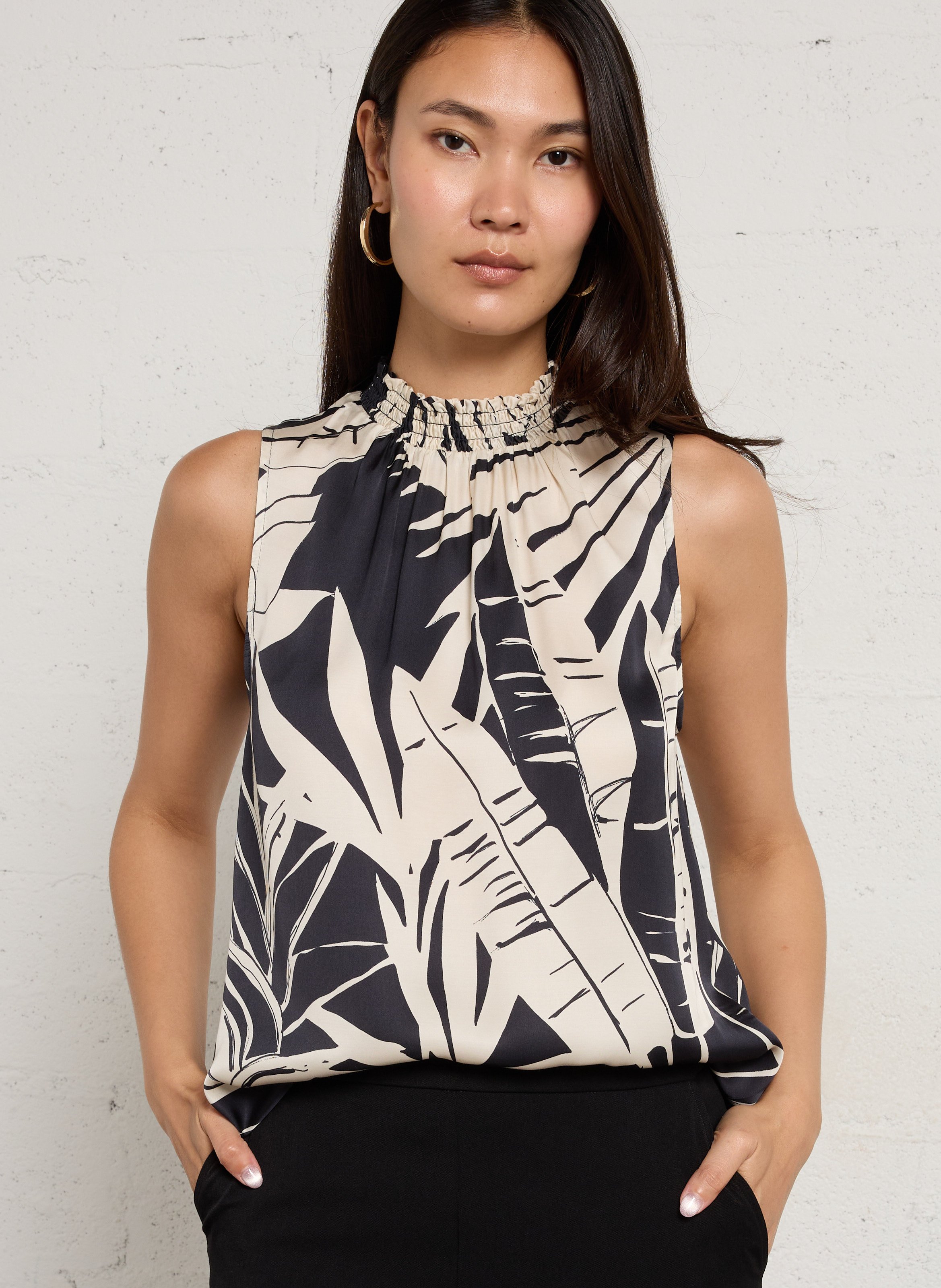 Top ample col montant IKKS Bleu