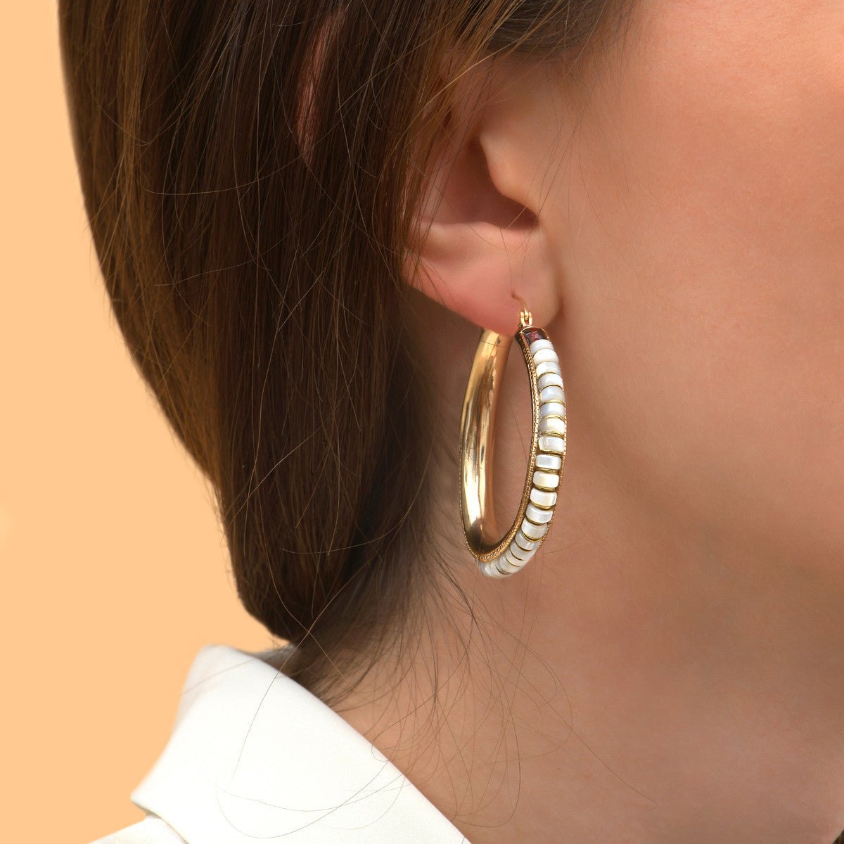 Hoop earrings SATELLITE PARIS White