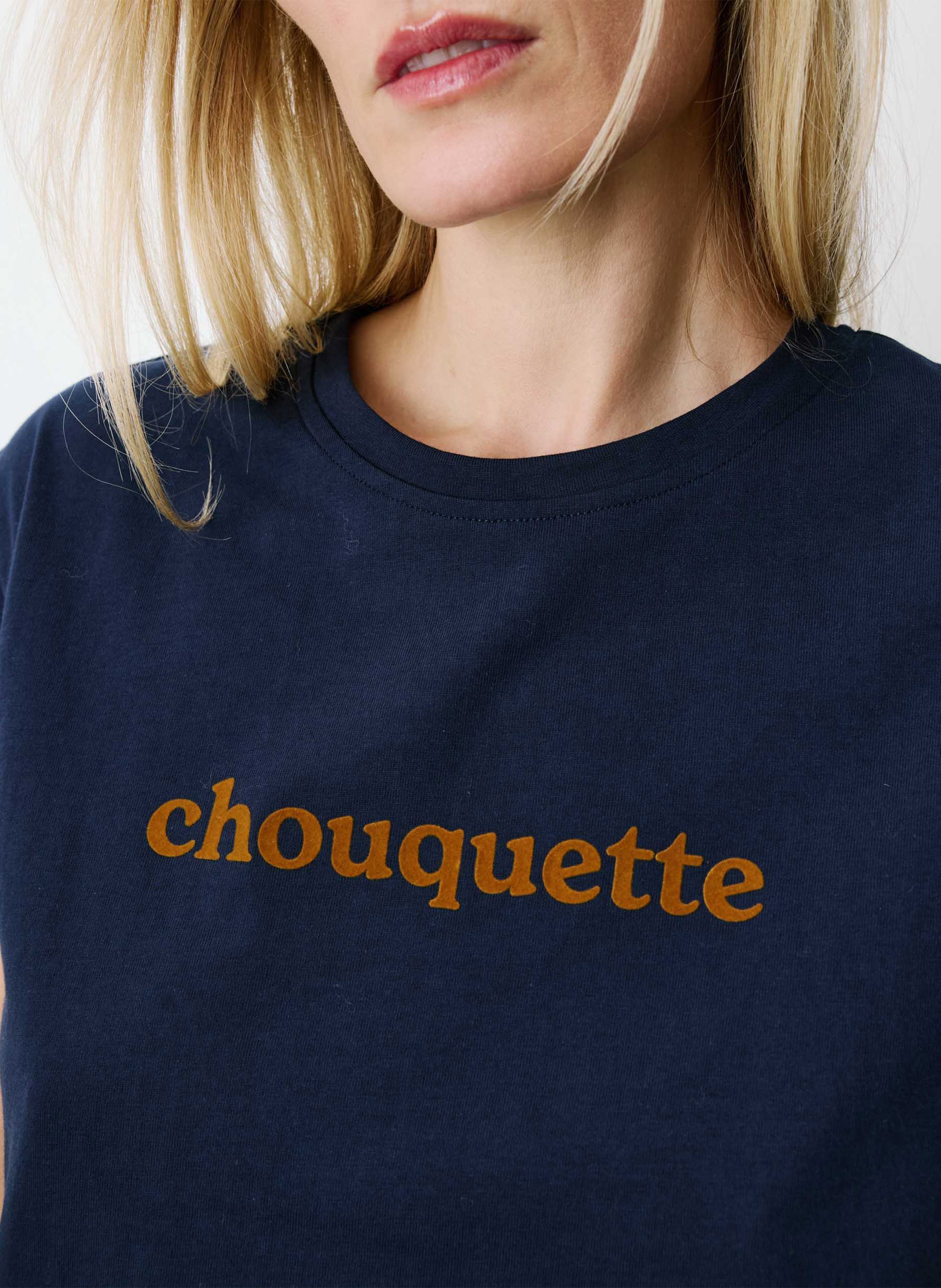 Teeèshirt droit col rond en ccoton sérigraphié GRACE ET MILA Bleu
