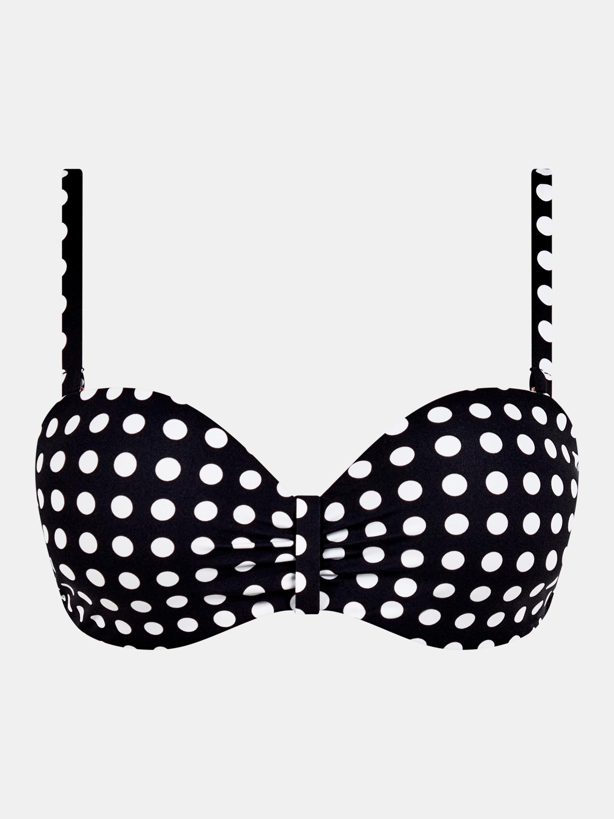 Bandeau bikini top with removable straps and molded cups CHANTELLE Black