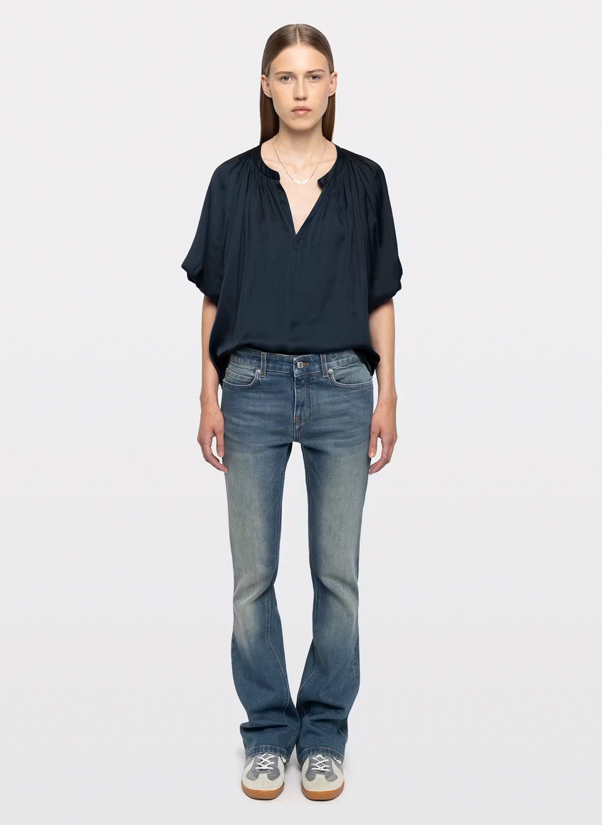 Ruime blouse met V-hals | Blauw ZADIG&VOLTAIRE Dames