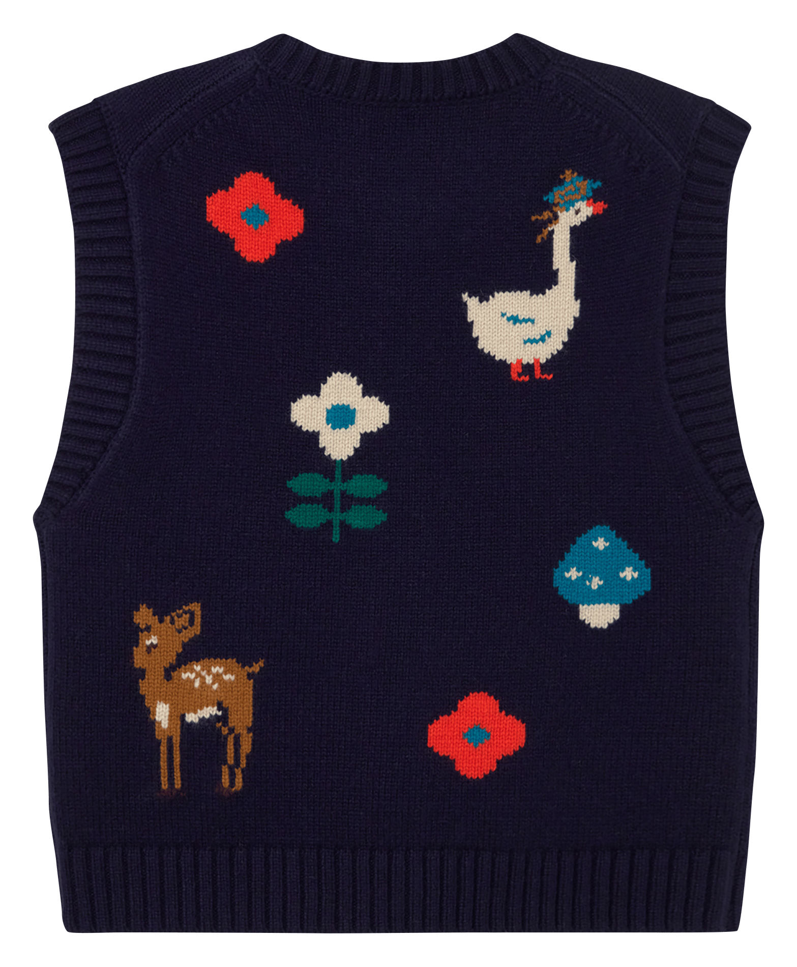 Veste col rond en laine THE TINY BIG SISTER Bleu