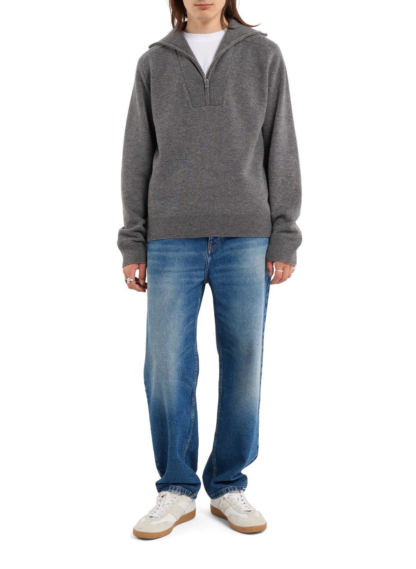 High-neck wool sweater SAISON 1865 Grey