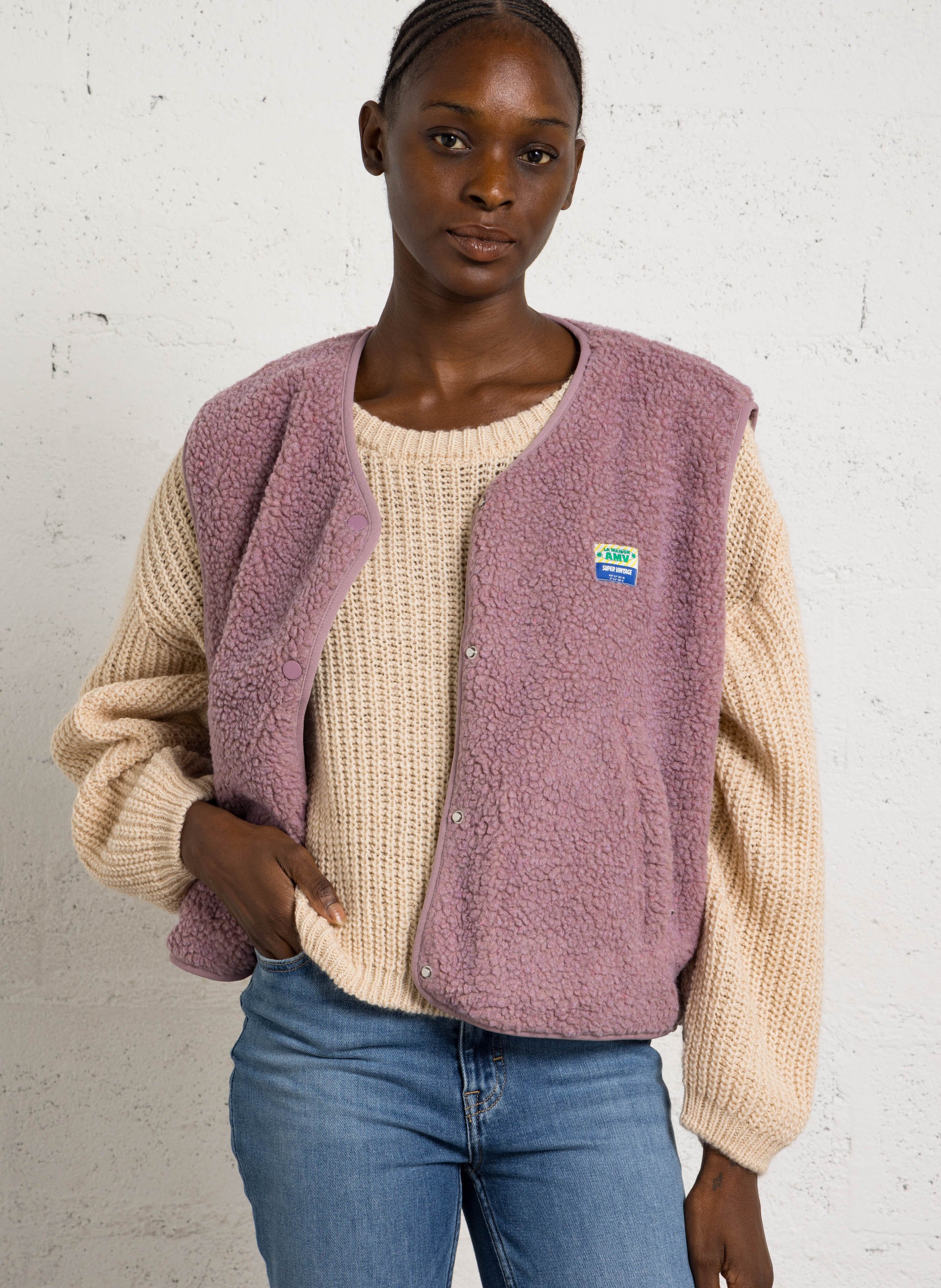 Weste aus Sweatstoff mit Rundhalskragen AMERICAN VINTAGE Rosa