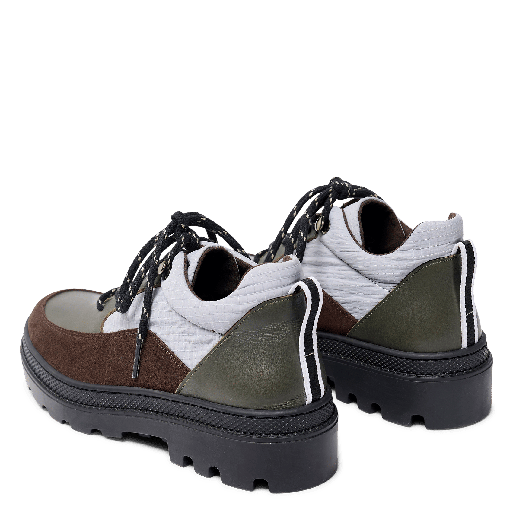 Lace-up leather ankle boots NAGUISA Green
