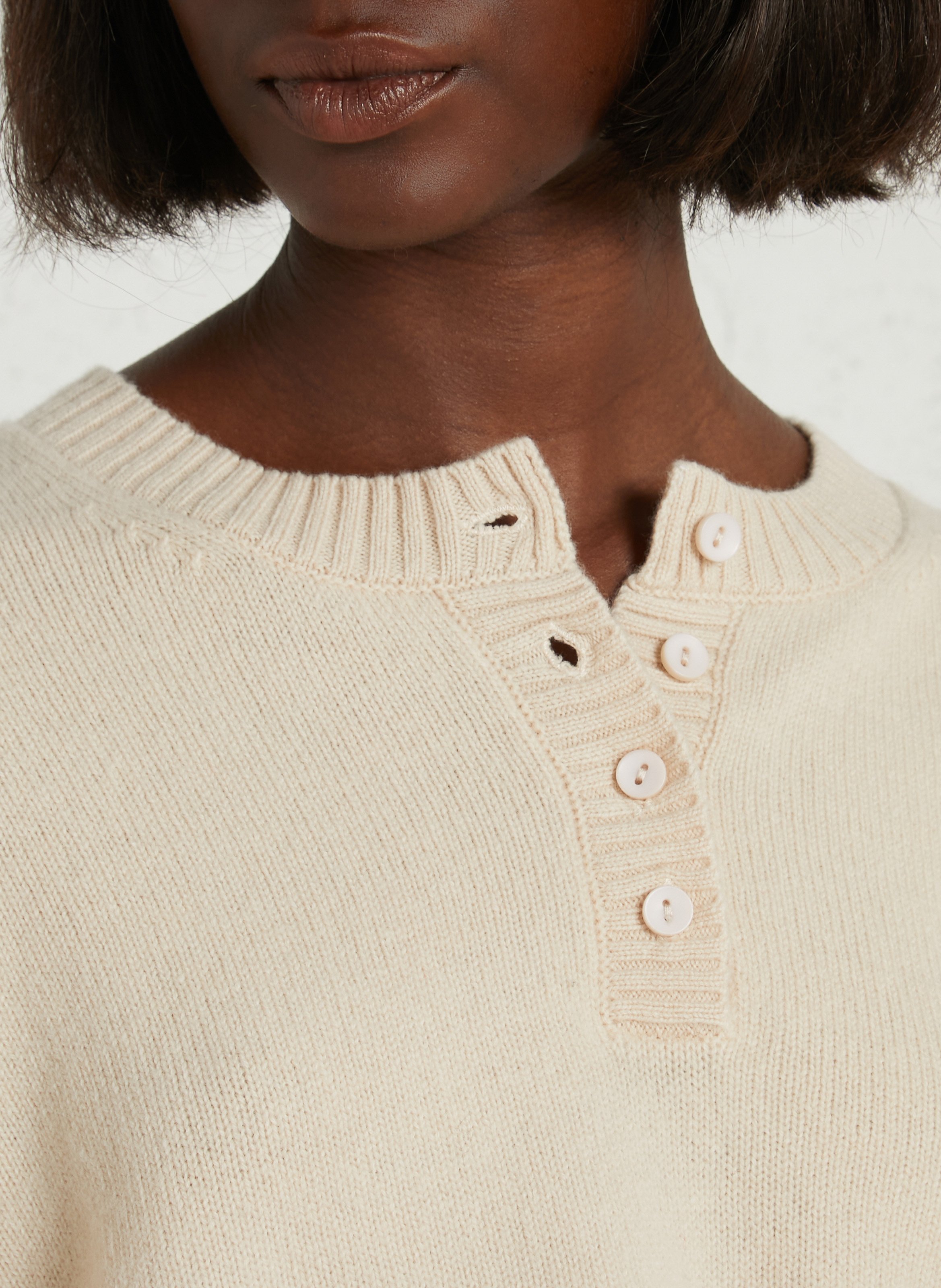 Round-neck wool sweater BELLA JONES Beige