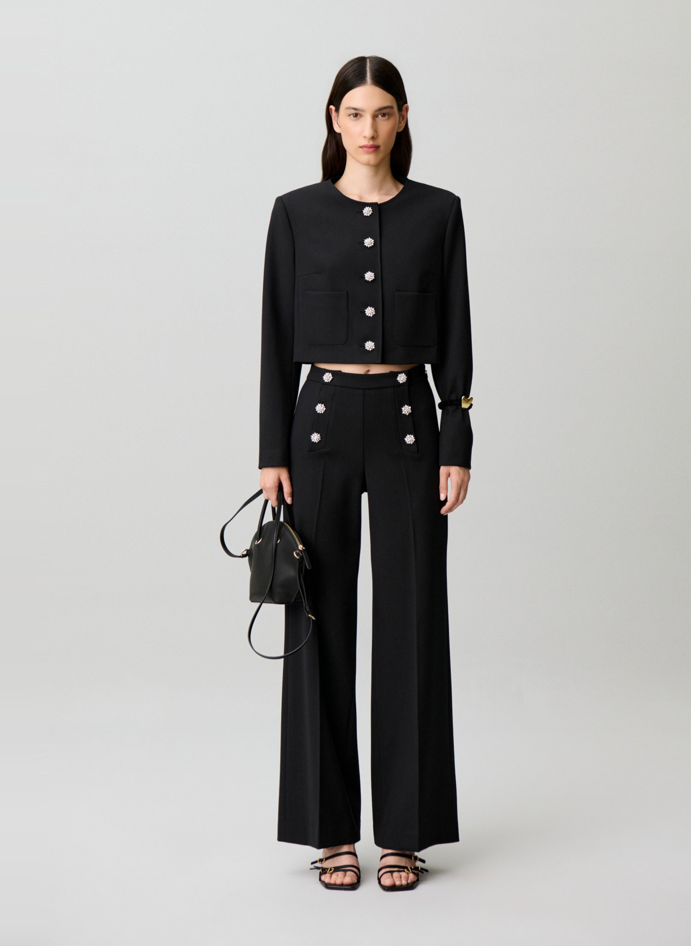Pantalon droit  à détails boutons  CLAUDIE PIERLOT Noir