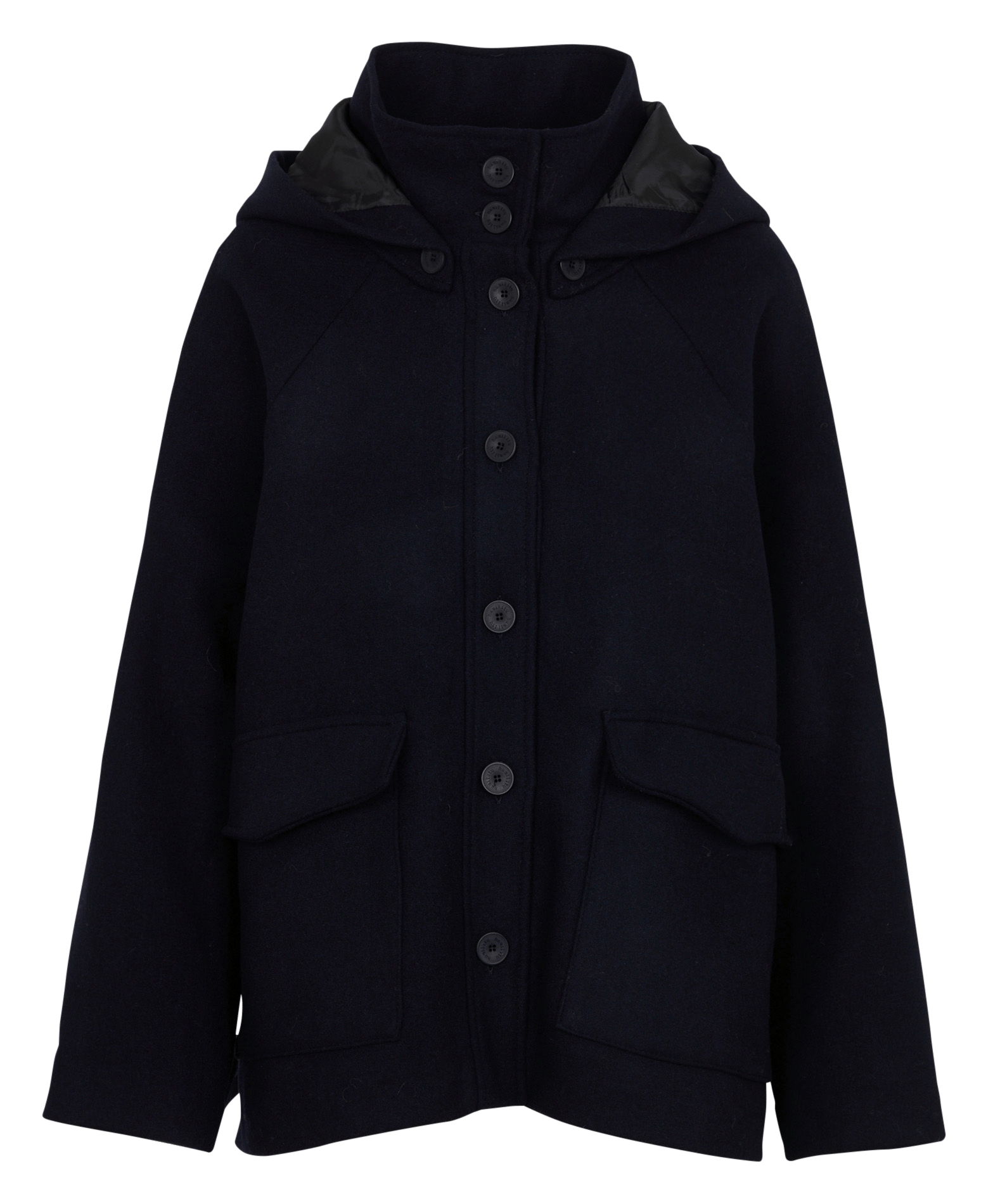 Manteau oversize à capuche en laine mélangée HUMILITY Bleu