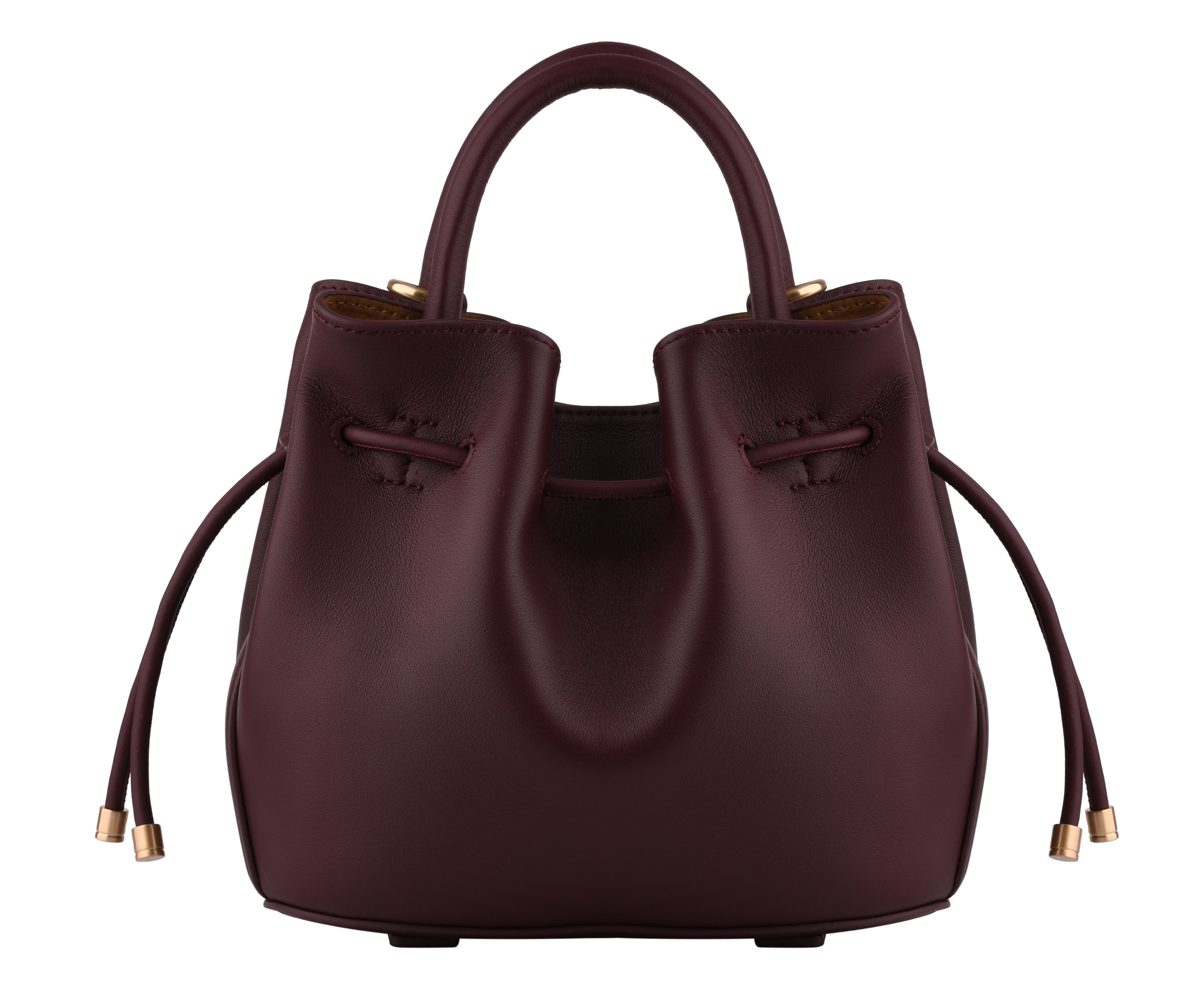 Calfskin leather handbag POURCHET Red