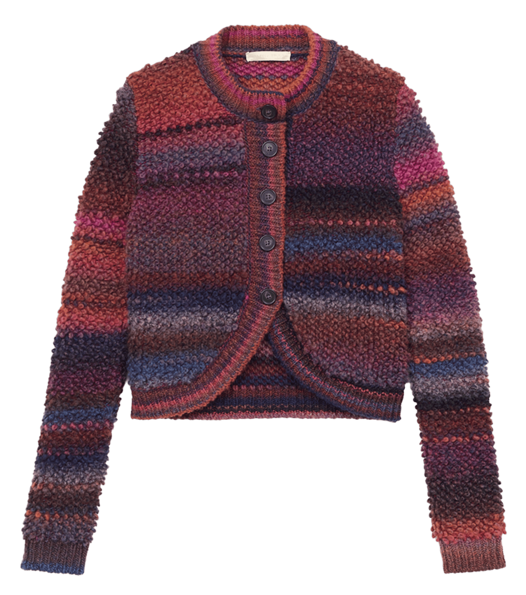 Kort vest met knopen in gestreepte tricot VANESSA BRUNO Veelkleurig