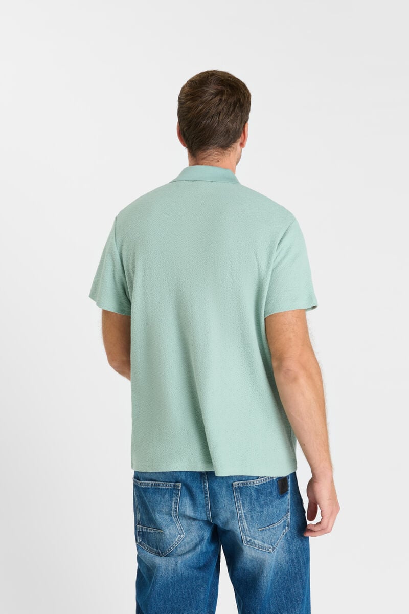 Button-Down Shirt Collar Polo LE TEMPS DES CERISES Blue