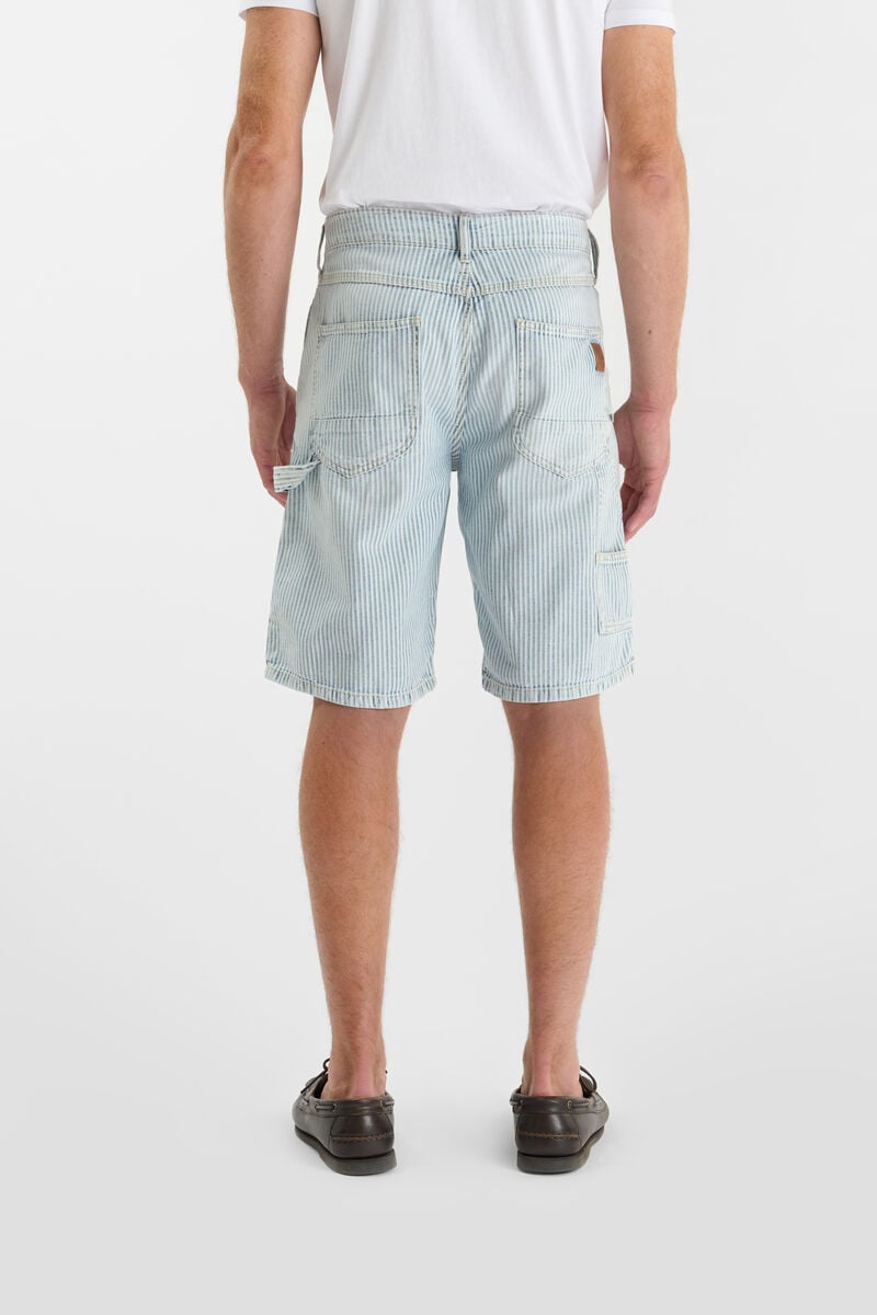 Buttoned denim Bermuda shorts LE TEMPS DES CERISES White