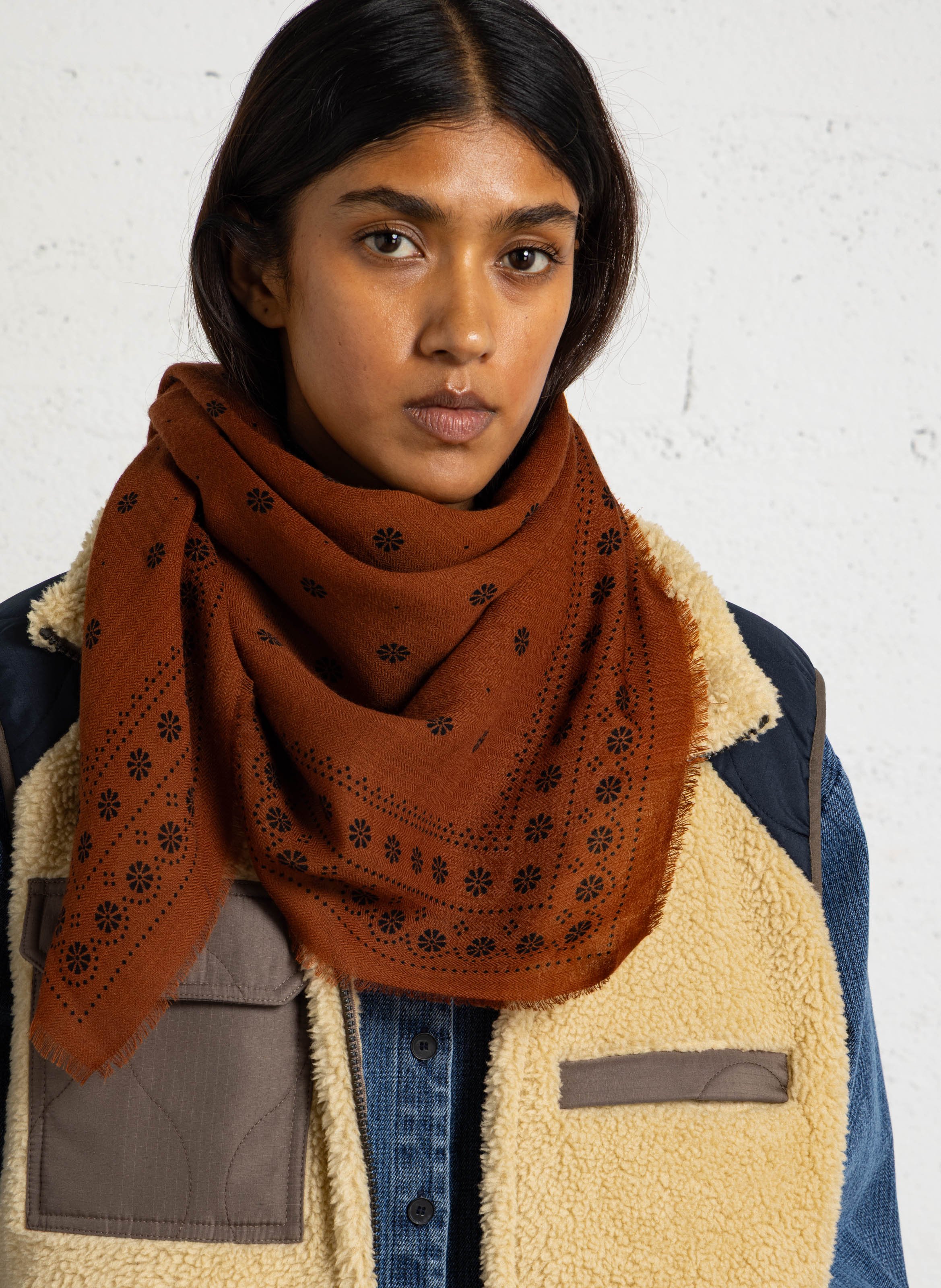 Wollen foulard MOISMONT Bruin