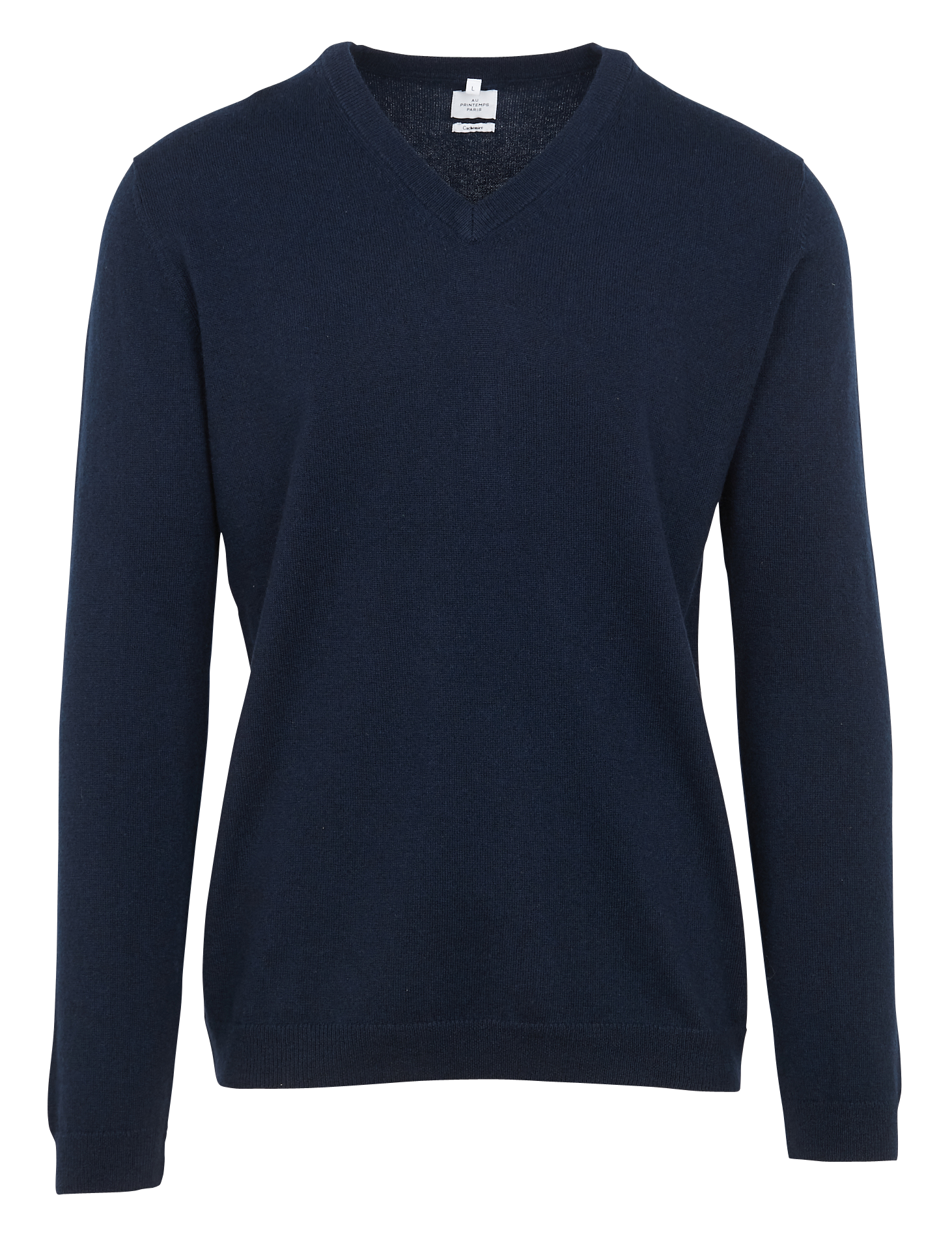 Pull col V en cachemire AU PRINTEMPS PARIS Bleu