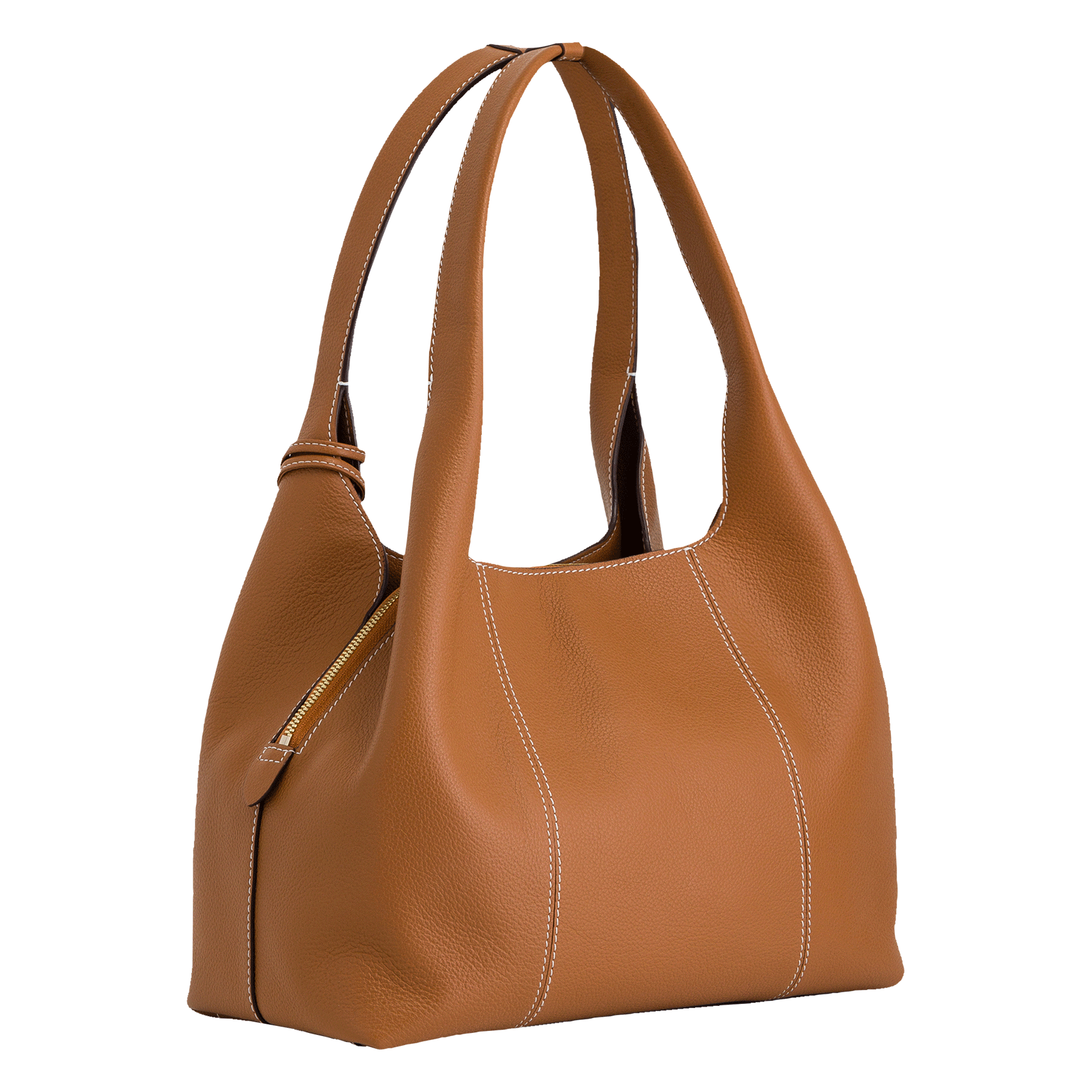 Sac porté épaule en cuir grainé LE TANNEUR Marron