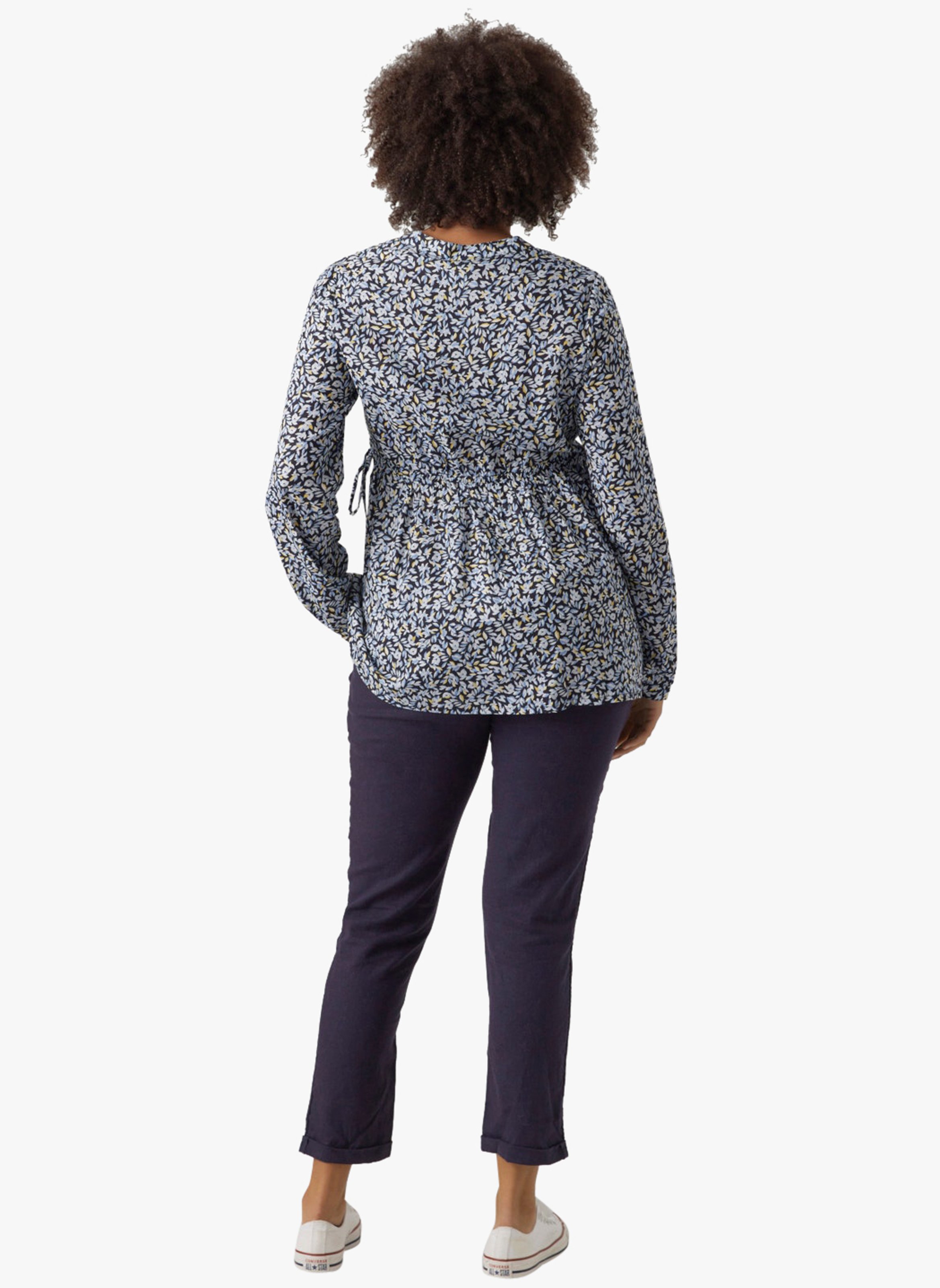 Long maternity top with long sleeves MAMALICIOUS Blue