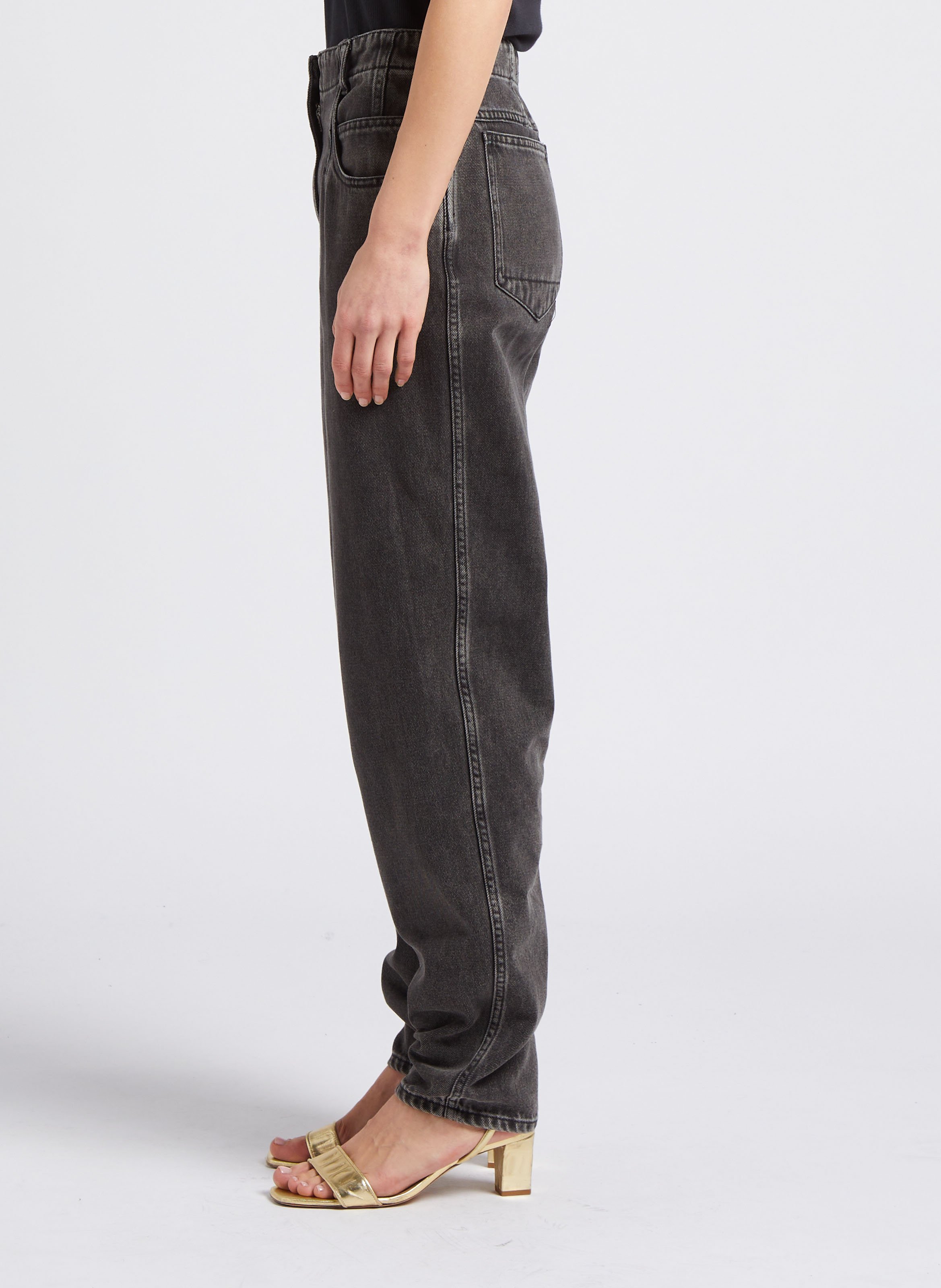 High-waisted cotton carrot jeans IRO Grey