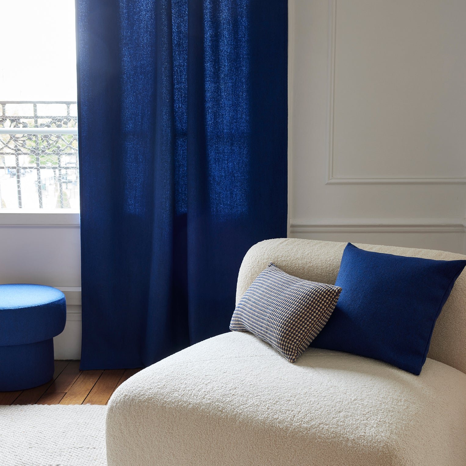 Curtain with loops MADURA Blue