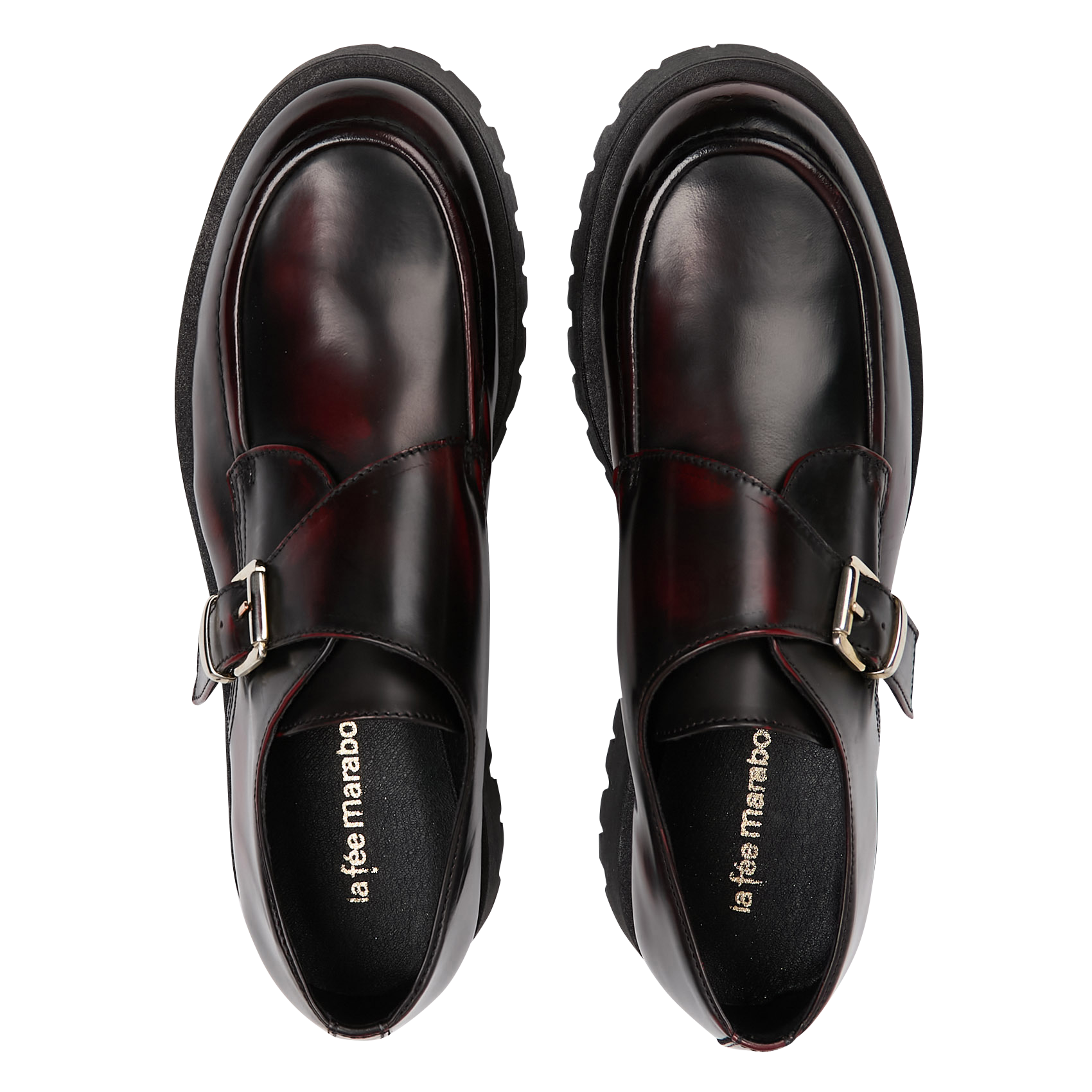 Leren derby's met vervaagd effect LA FEE MARABOUTEE Violet