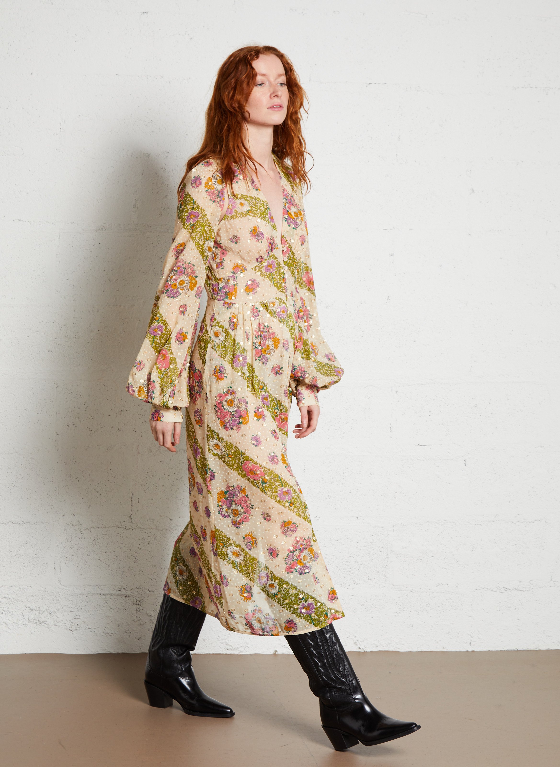 Robe longue imprimé en coton ANTIK BATIK Multicolore