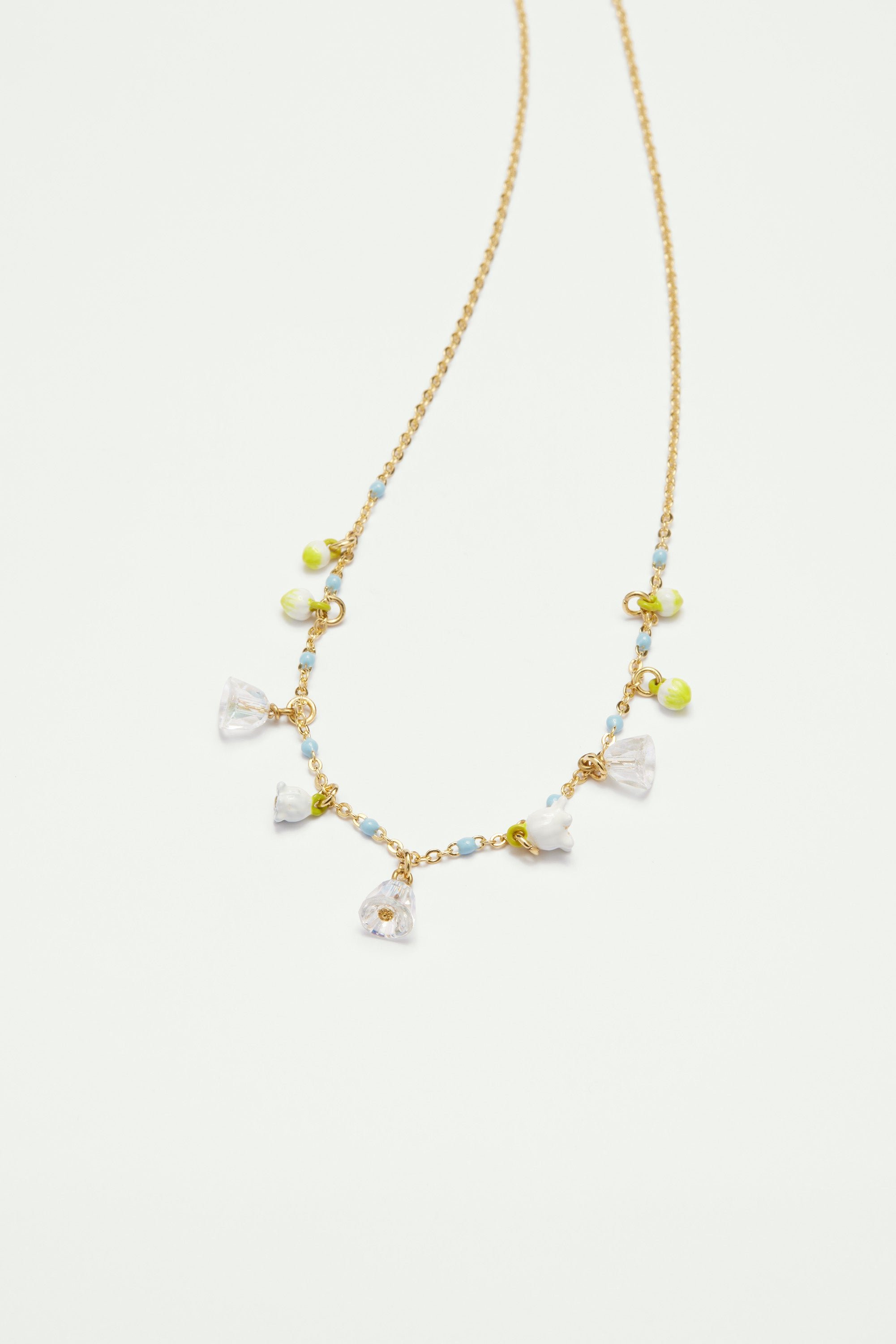 Lily-Of-The-Valley Bell Pendant Necklace LES NEREIDES White