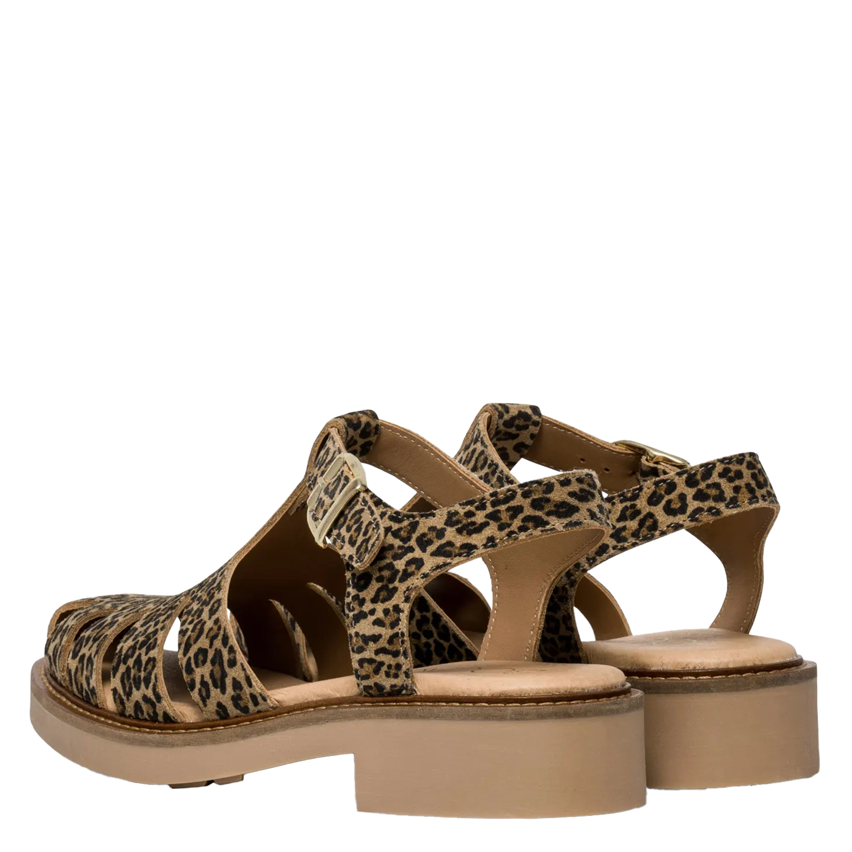 Flache Sandalen aus bedrucktem Veloursleder BOCAGE Mehrfarbig