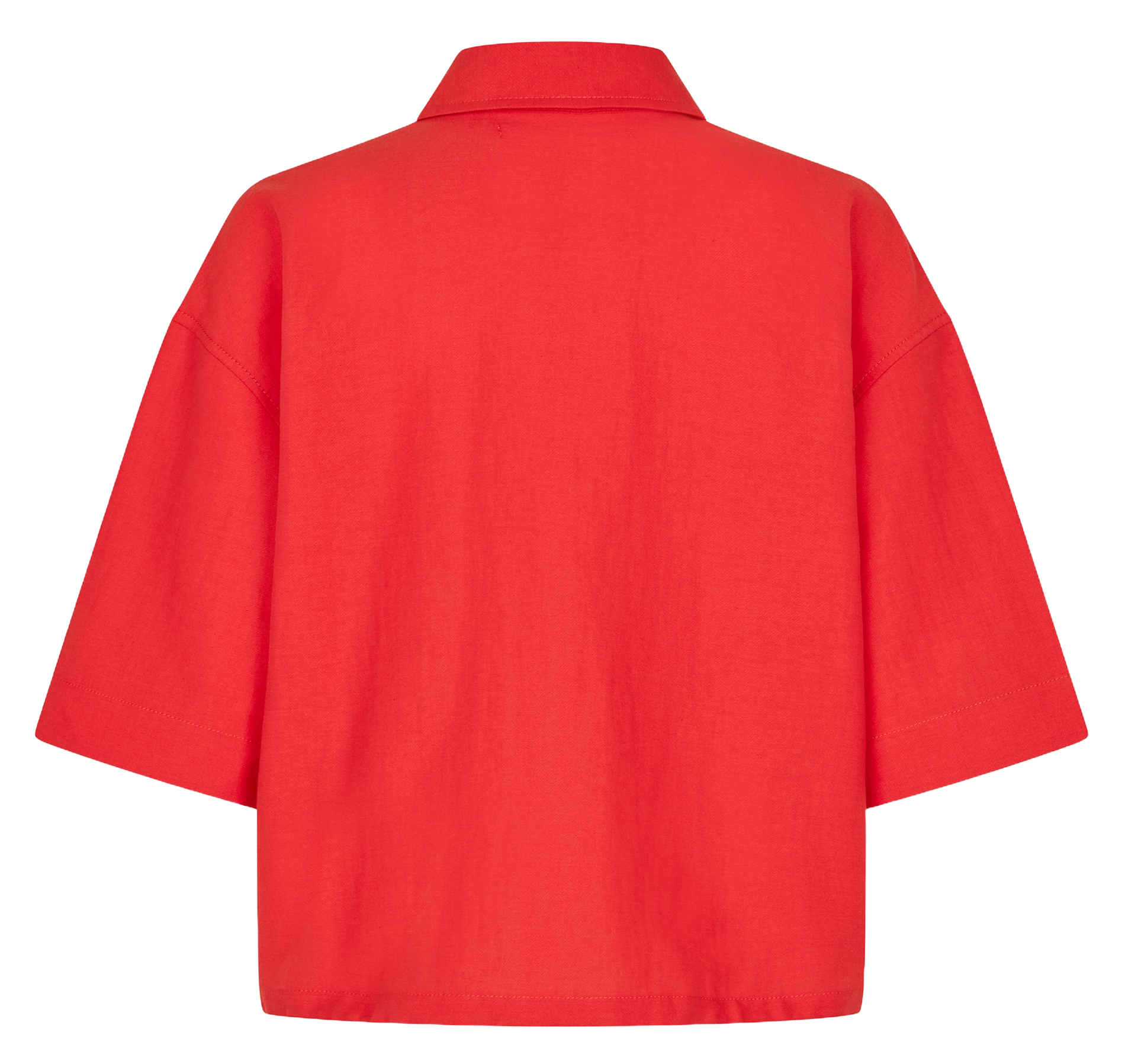 Chemise droite en coton bio mélangé SAMSOE SAMSOE Rouge