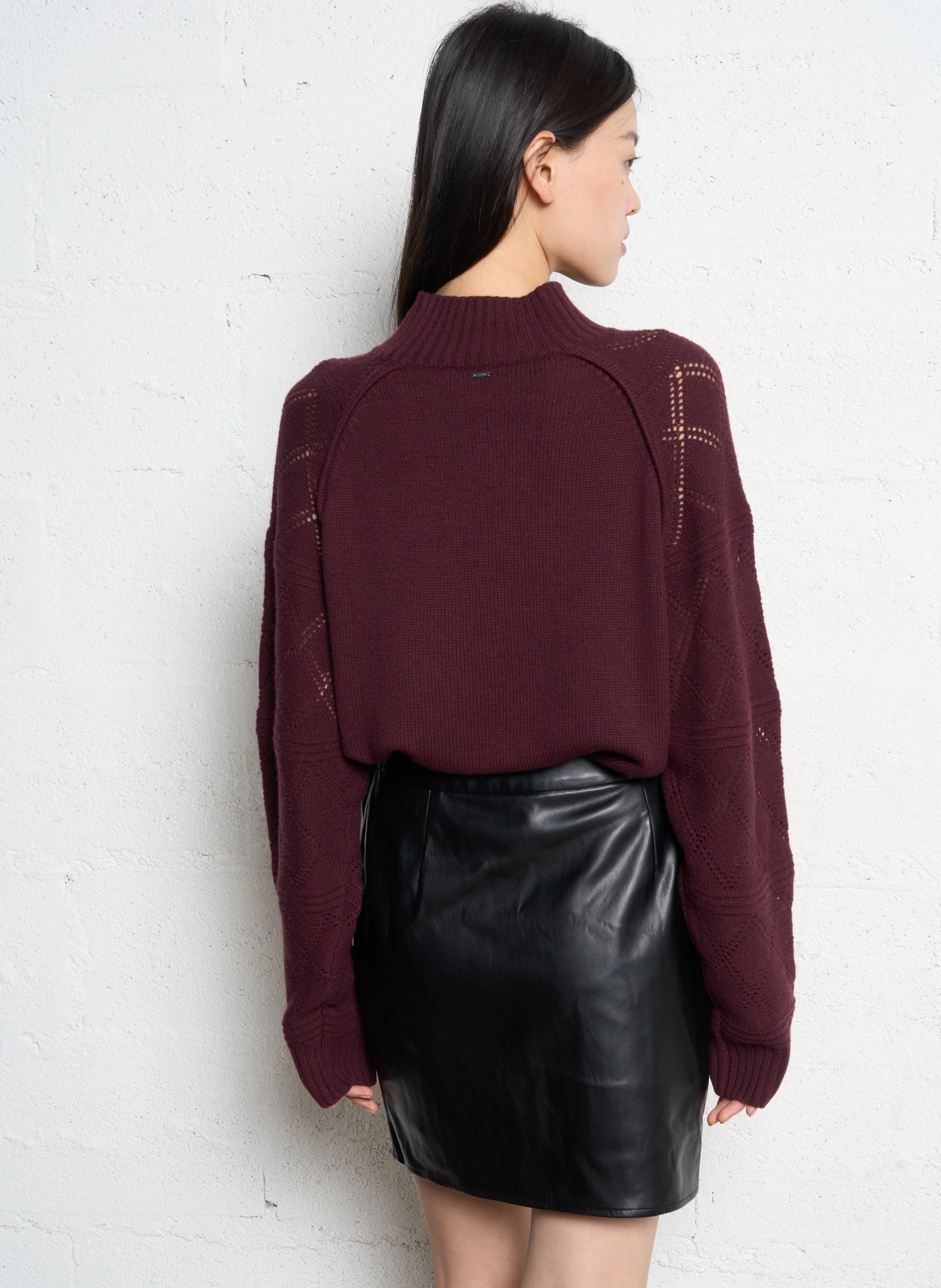 Pull droit en laine IKKS Violet