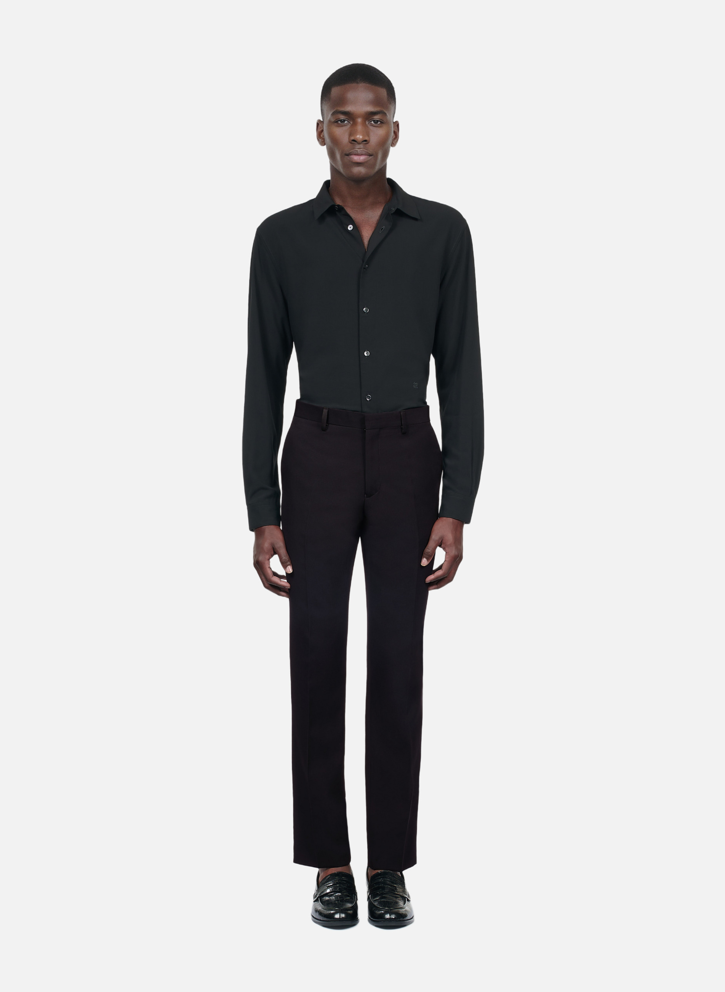 Straight-cut smoking pants with satin details THE KOOPLES Black