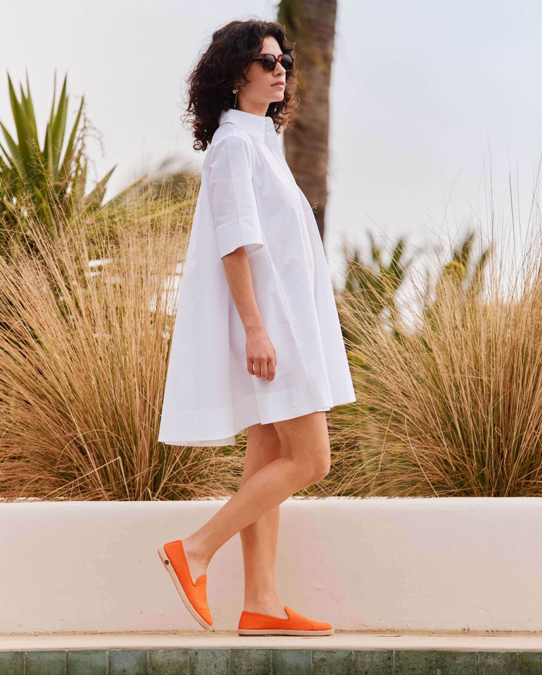 Women's linen espadrille, orange ANGARDE Orange