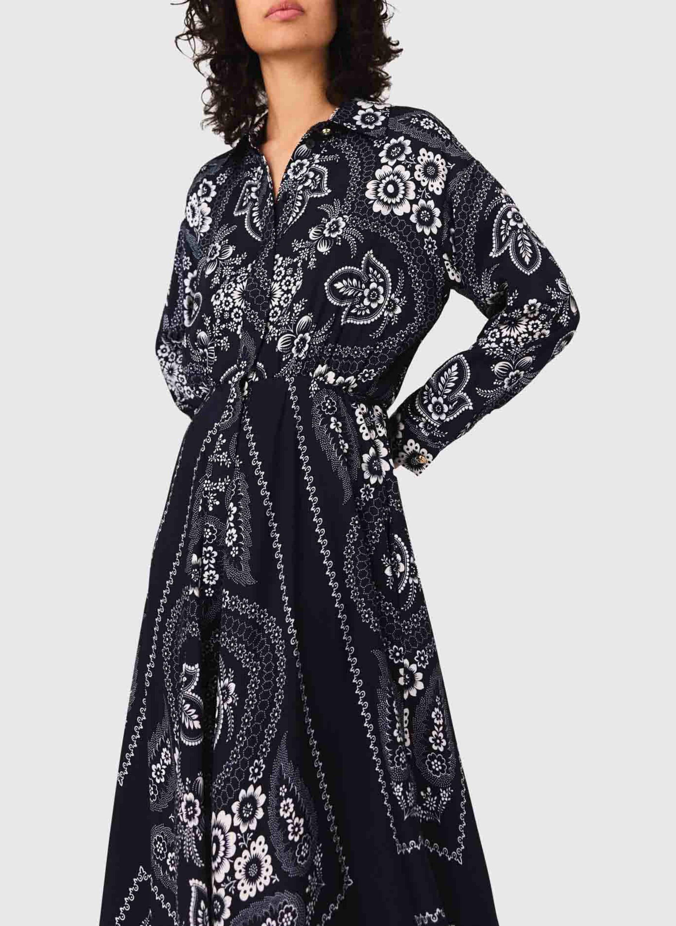 Robe chemise longue col classique MAJE Bleu