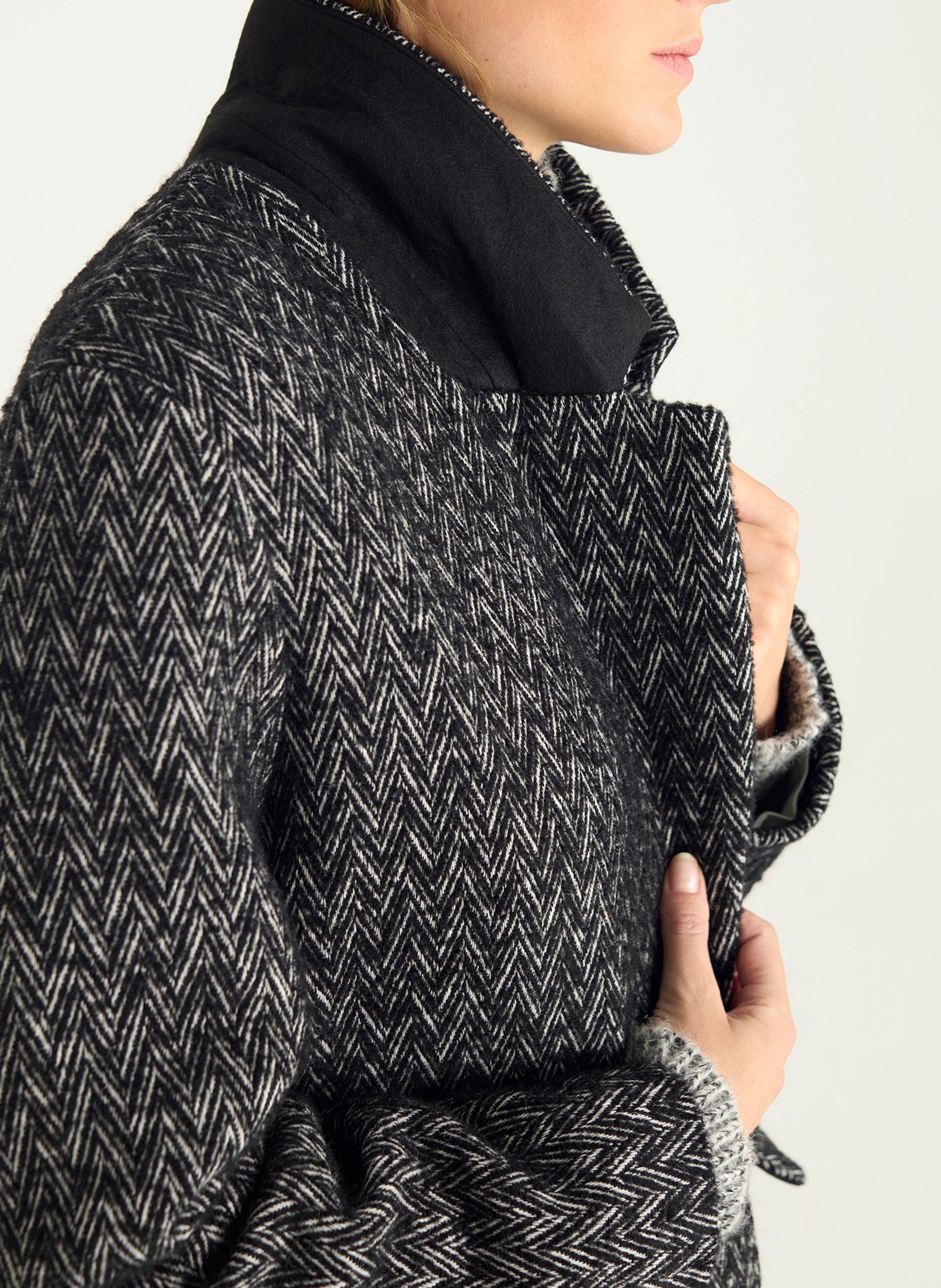 Lonng manteau col tailleur COTELAC Noir