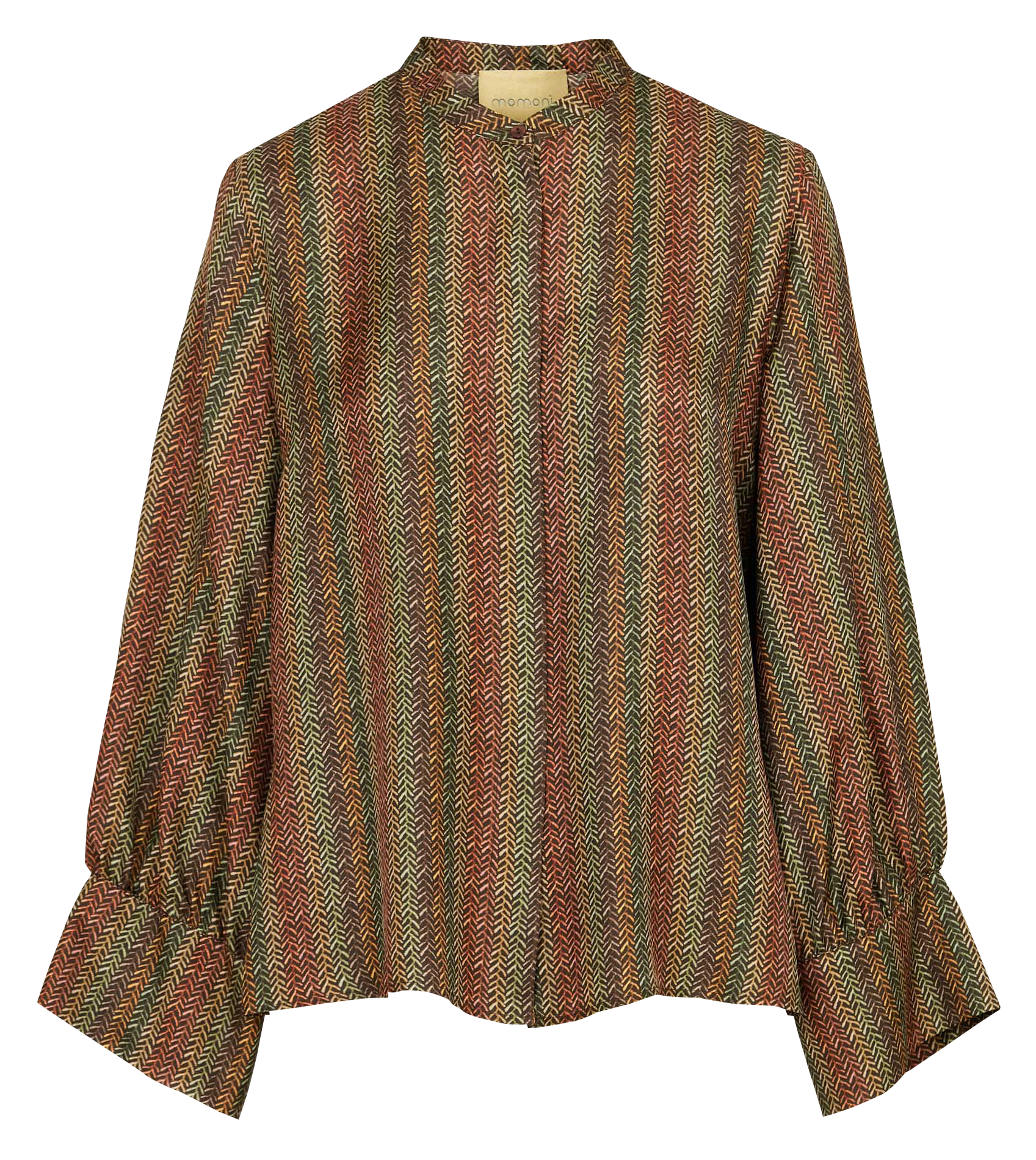 Chemise col rond en soie  MOMONI Marron