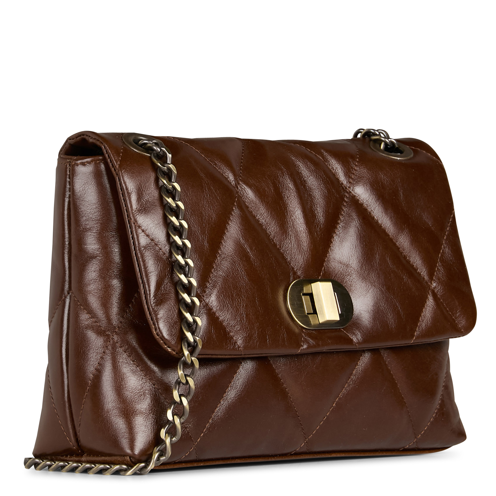 Sac bandoulière en cuir MAISON 123 Marron